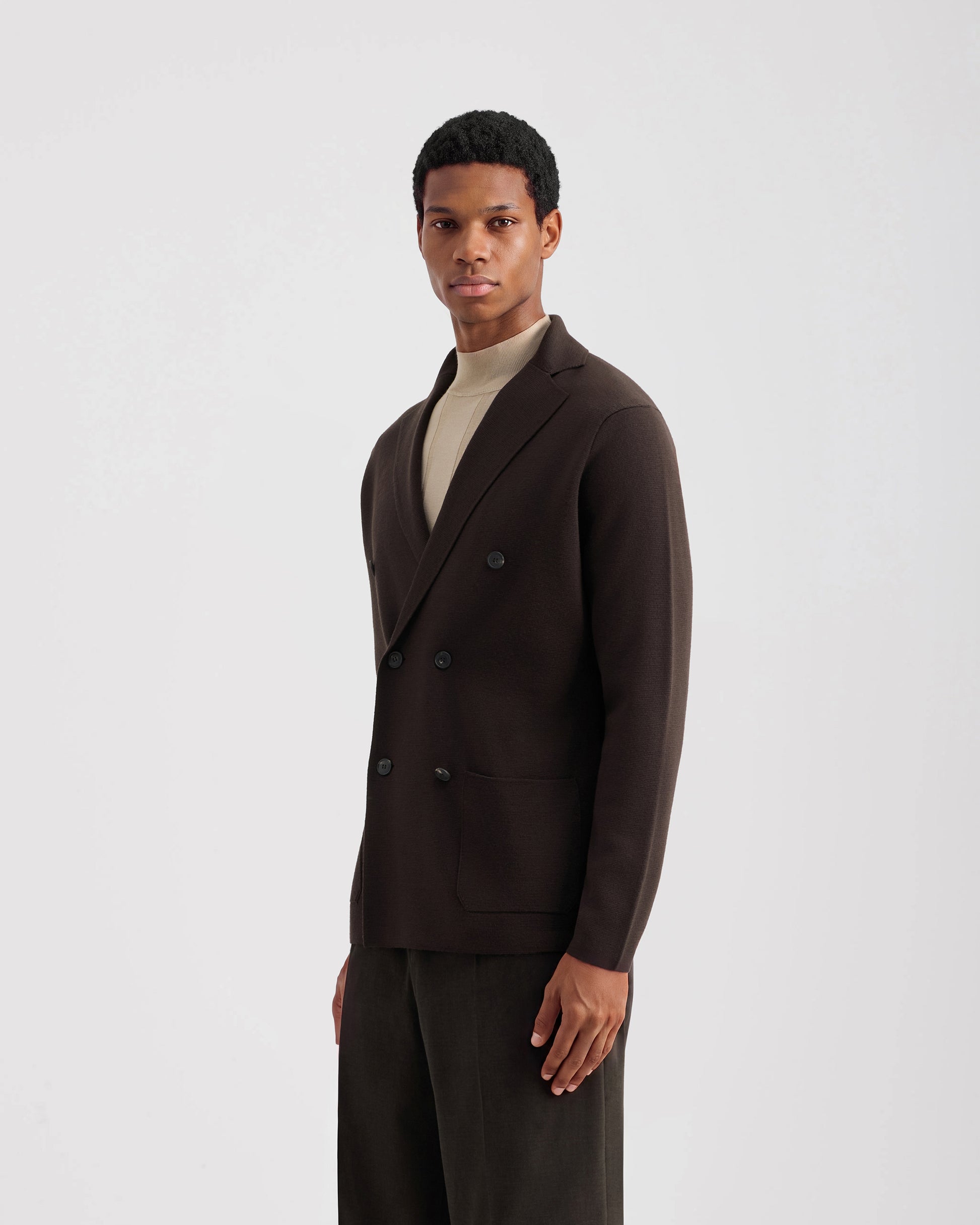 Double breasted blazer BROWN | Filippo De Laurentiis