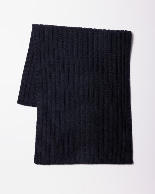 Sciarpa coste merino extrafine in navy |5178|