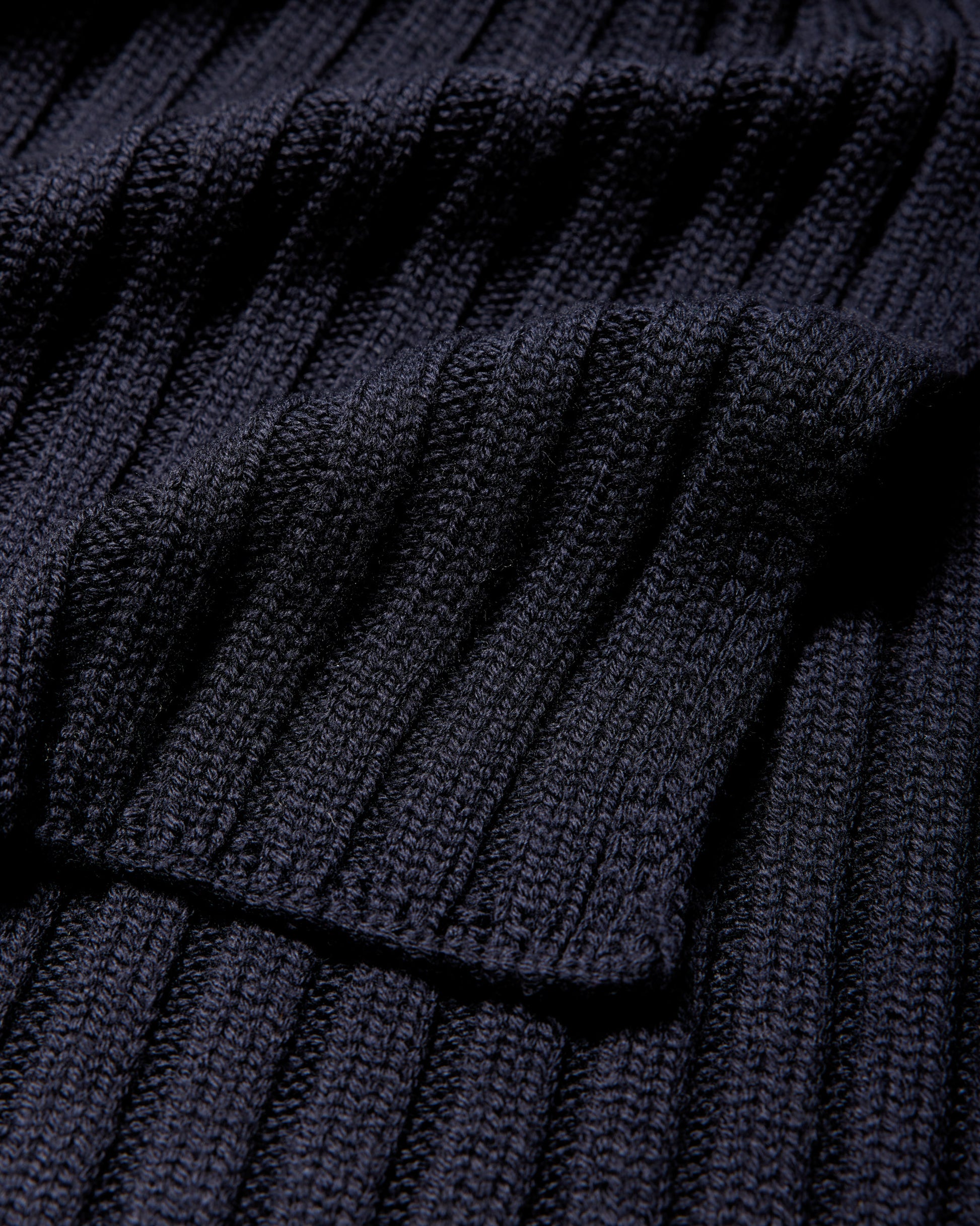 Sciarpa coste merino extrafine in navy |5204|