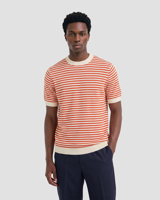 Short sleeve t-shirt latte-arancione | Filippo De Laurentiis