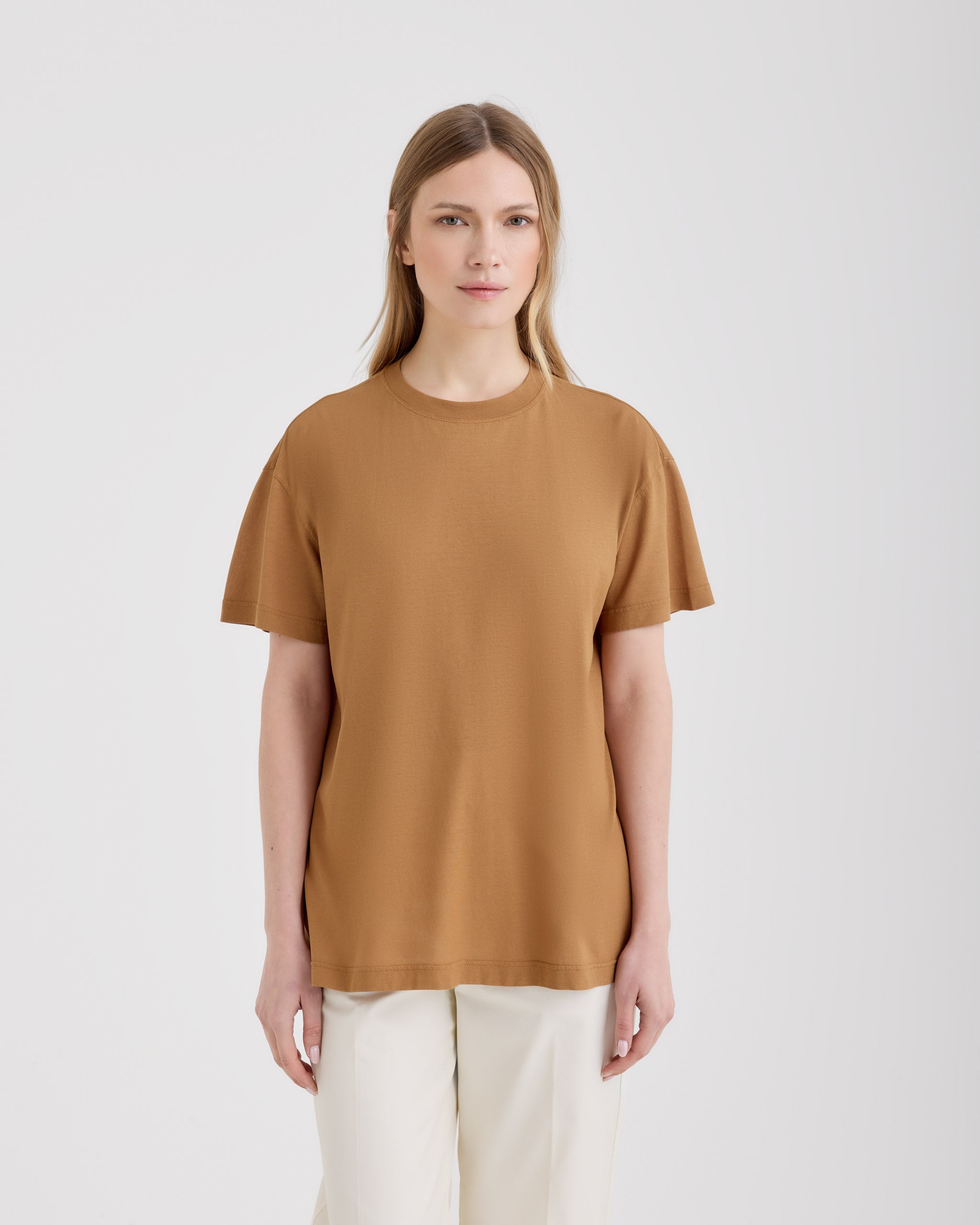 Women's Ultralight Crepe Cotton Jersey Oversized T-shirt light