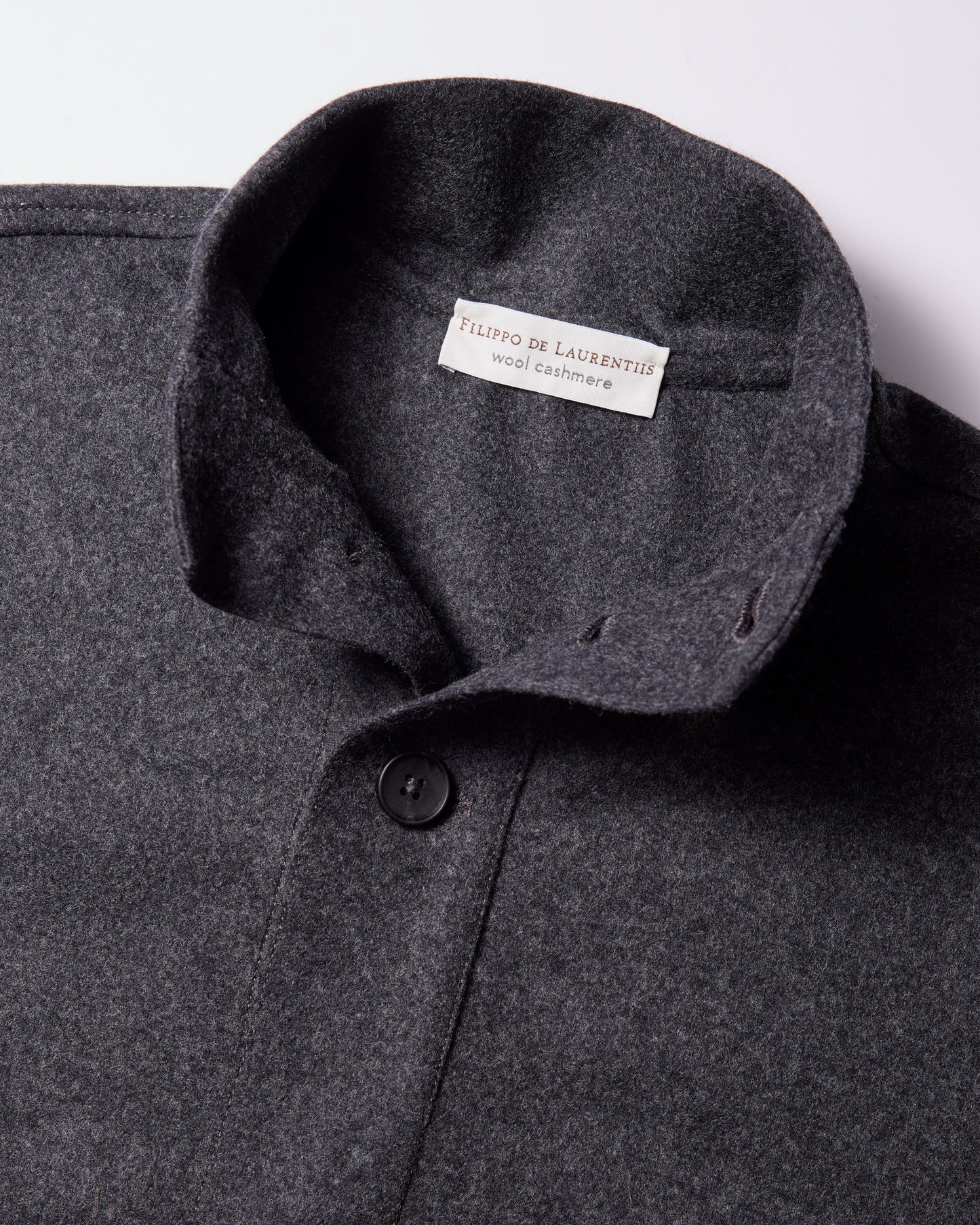 Cardigan bottoni in tessuto infeltrito lana cashmere antracite