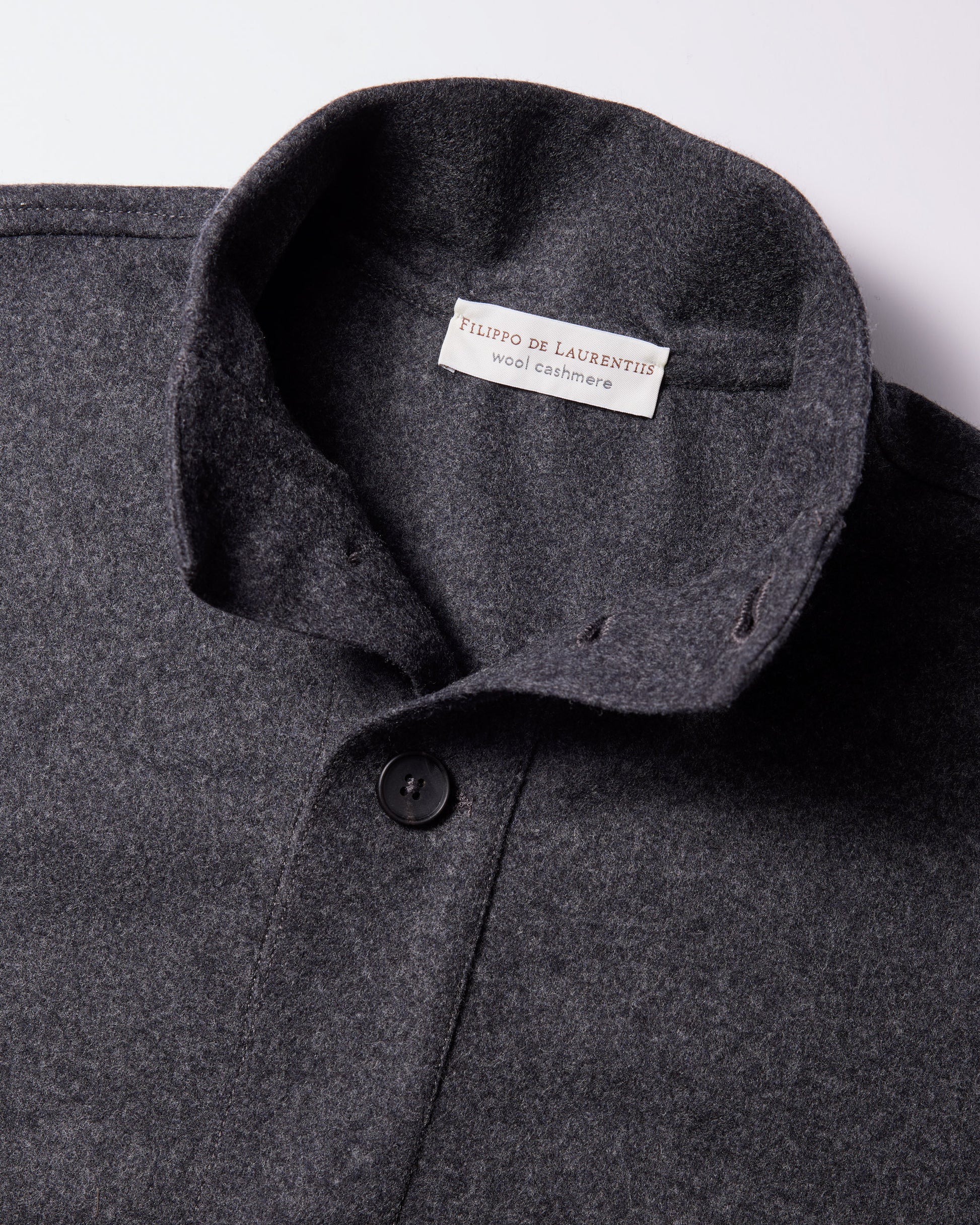 Cardigan bottoni in tessuto infeltrito lana cashmere antracite