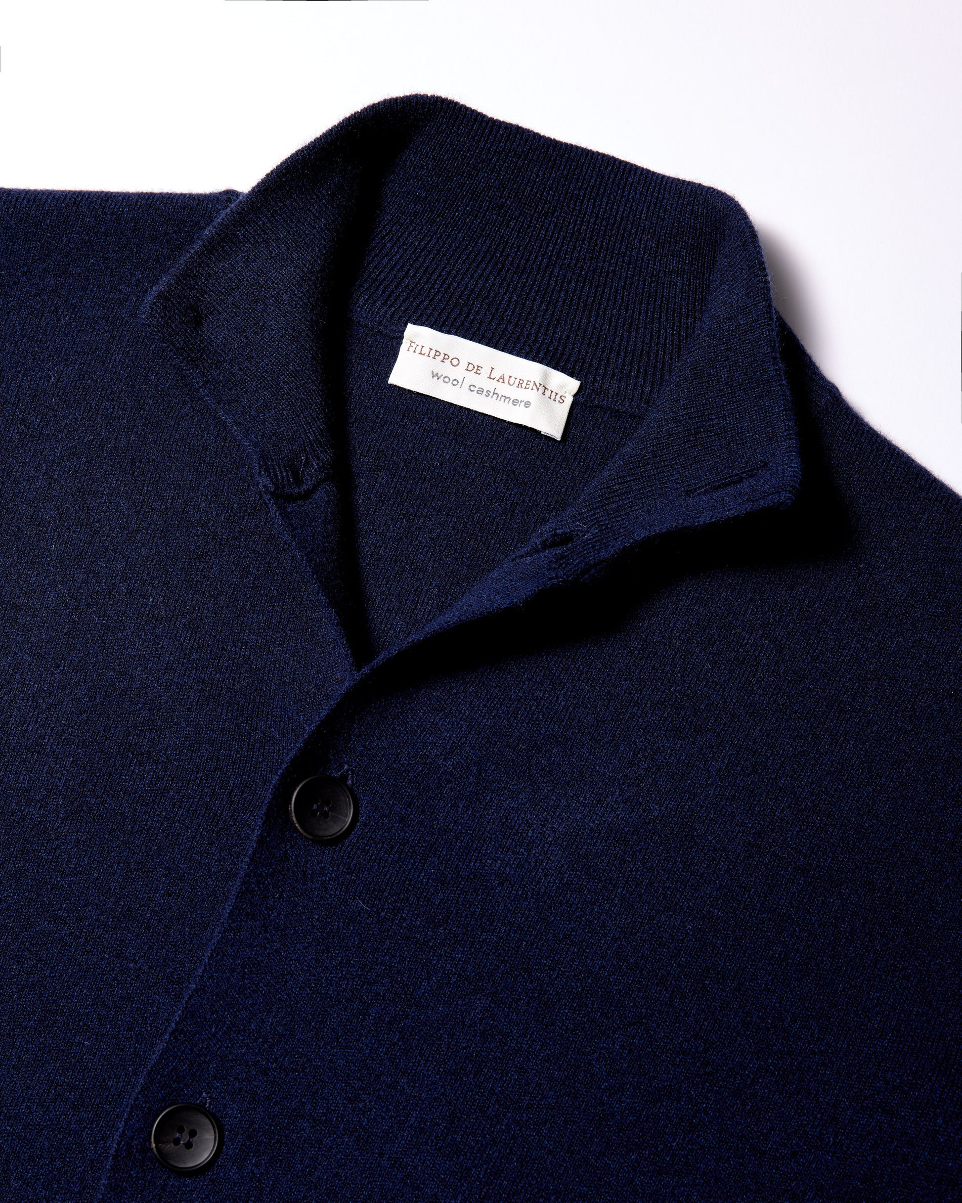 Blusotto con bottoni lana cashmere indaco