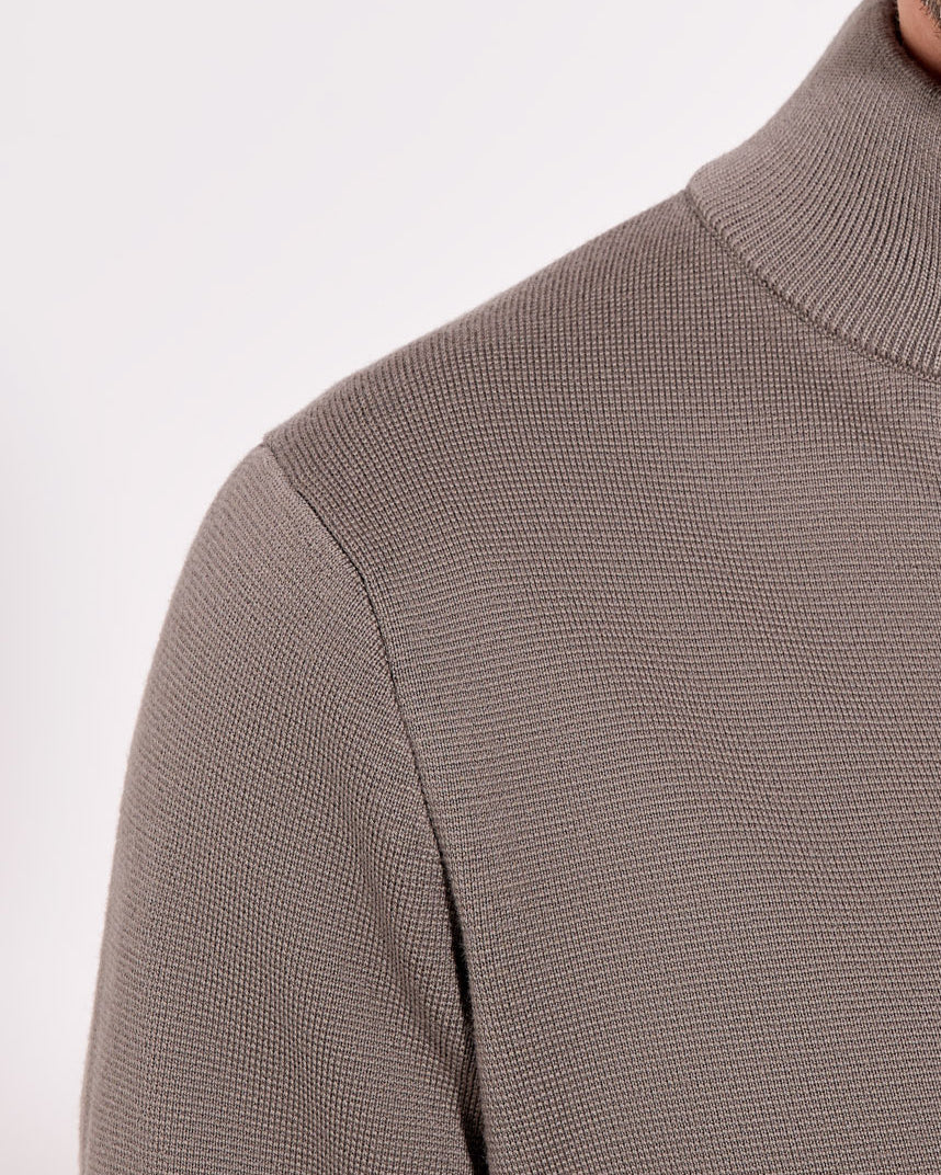 Cardigan con bottoni punto milano lana merino verde salvia