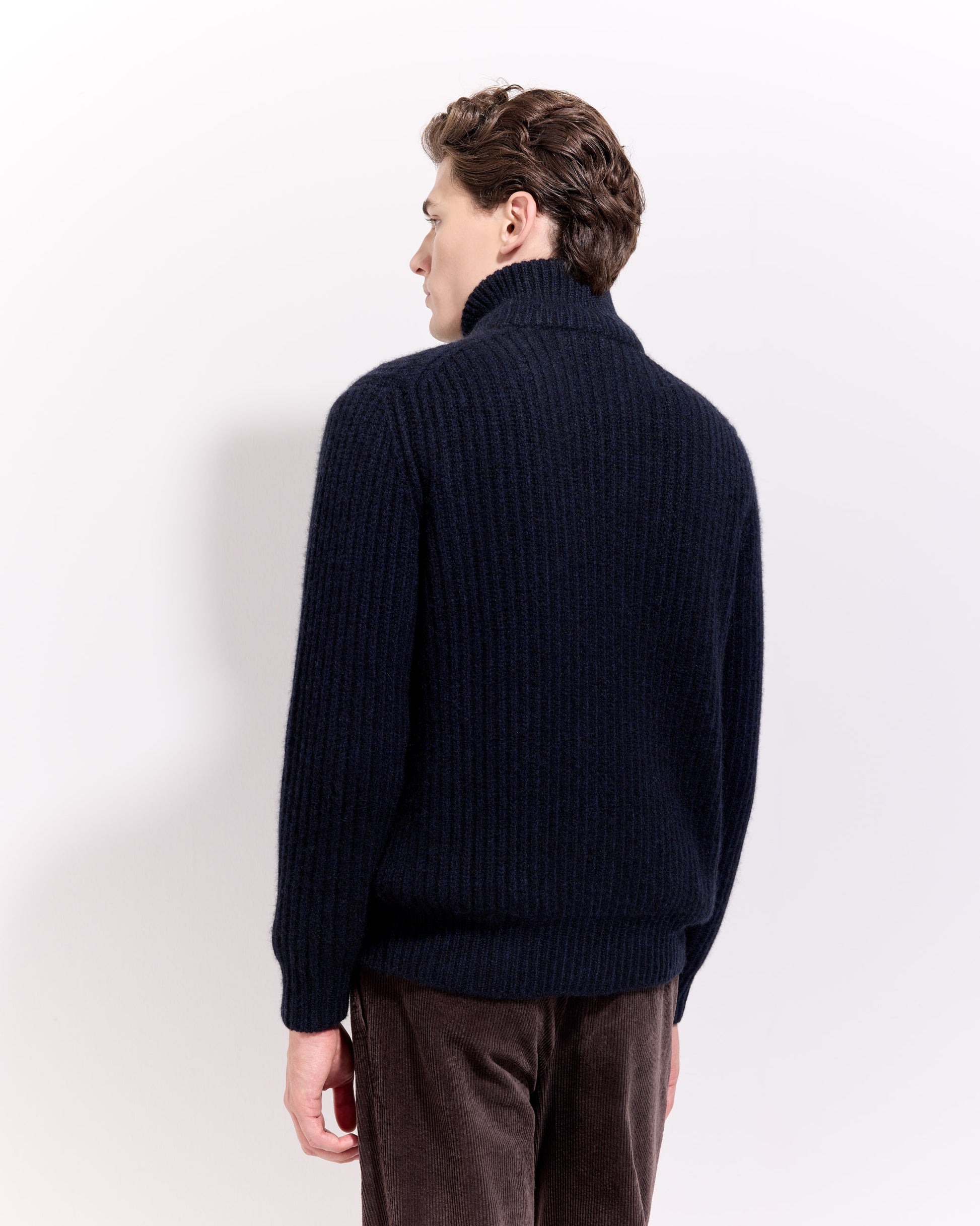 Cardigan con bottoni costa inglese cashmere blu navy