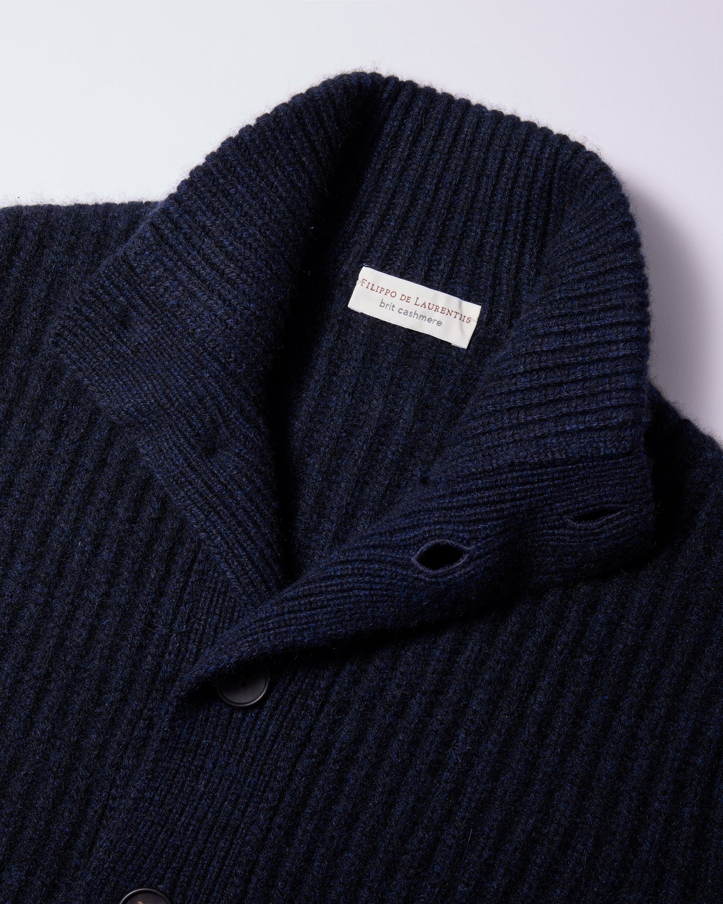 Cardigan con bottoni costa inglese cashmere blu navy