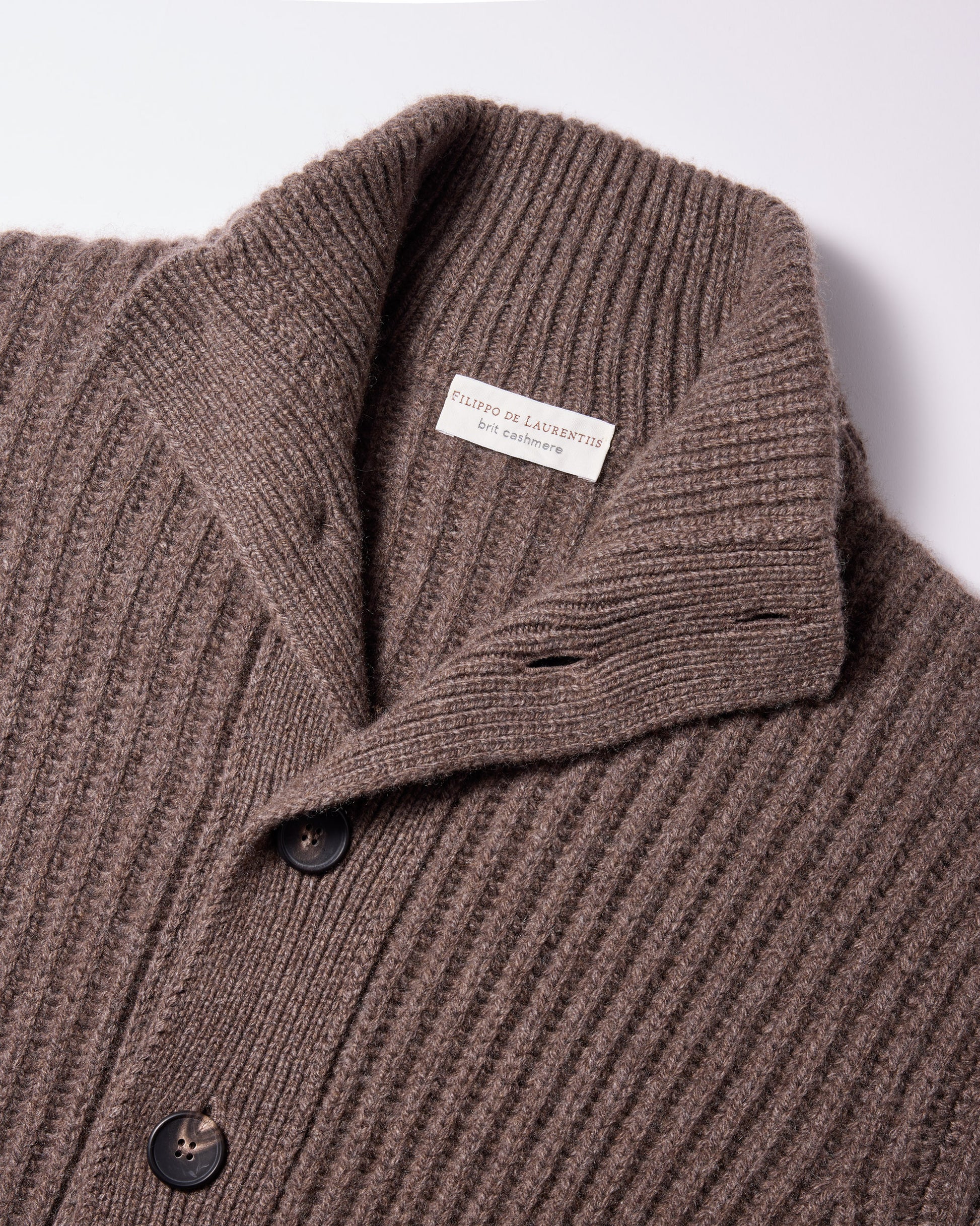 Cardigan con bottoni costa inglese cashmere tortora 