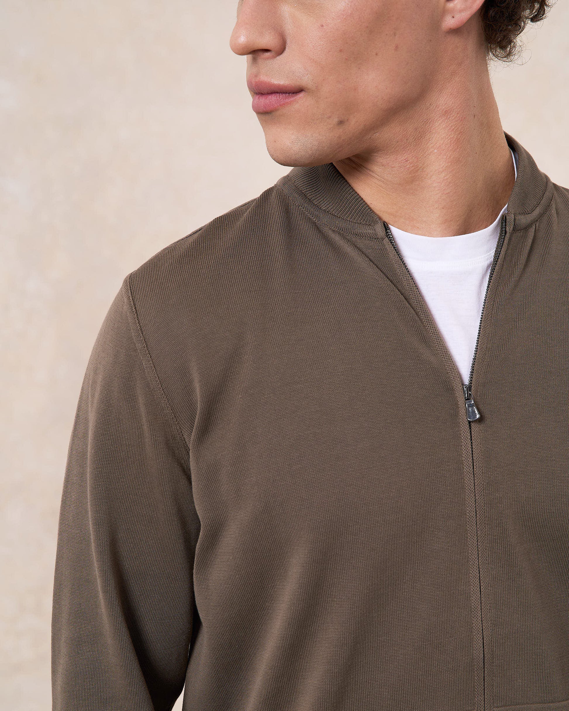 Giacca bomber verde oliva in cotone