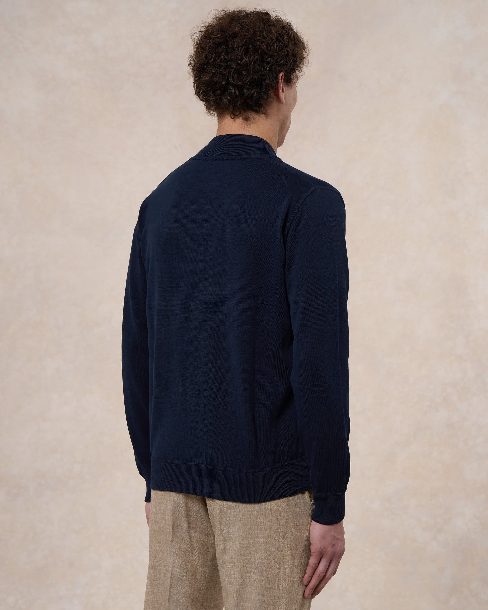 Giacca bomber blu navy in cotone