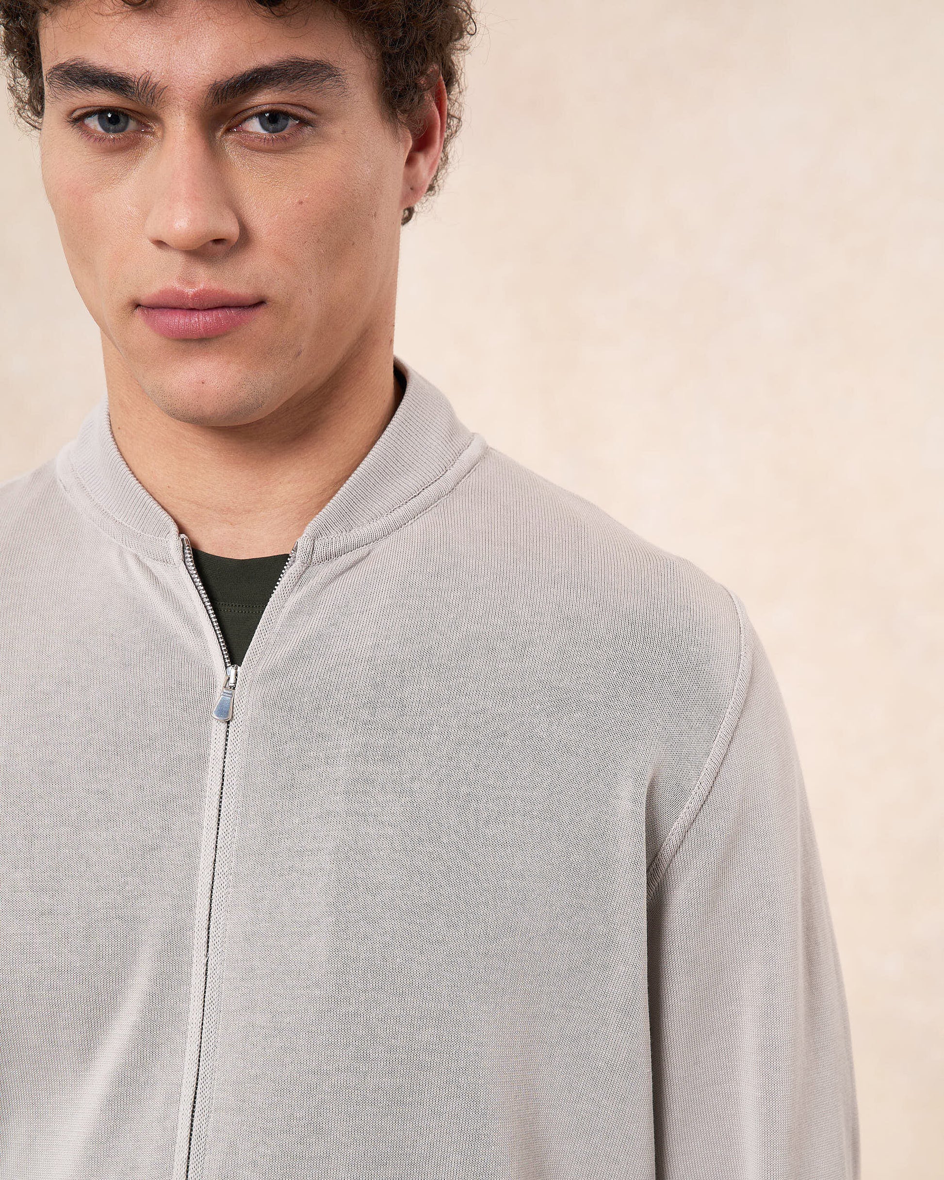 Giacca bomber grigio nebbia in cotone