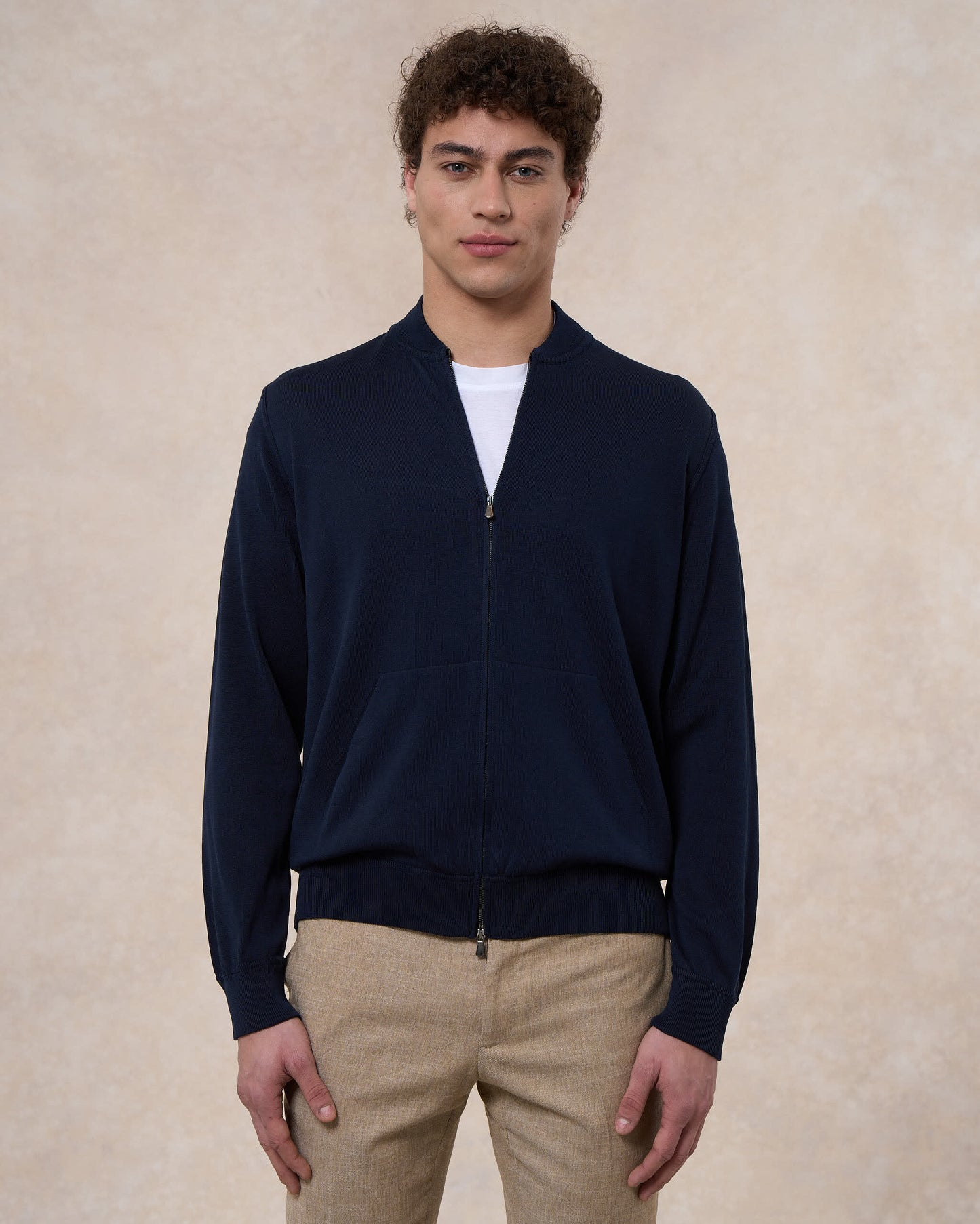 Giacca bomber blu navy in cotone