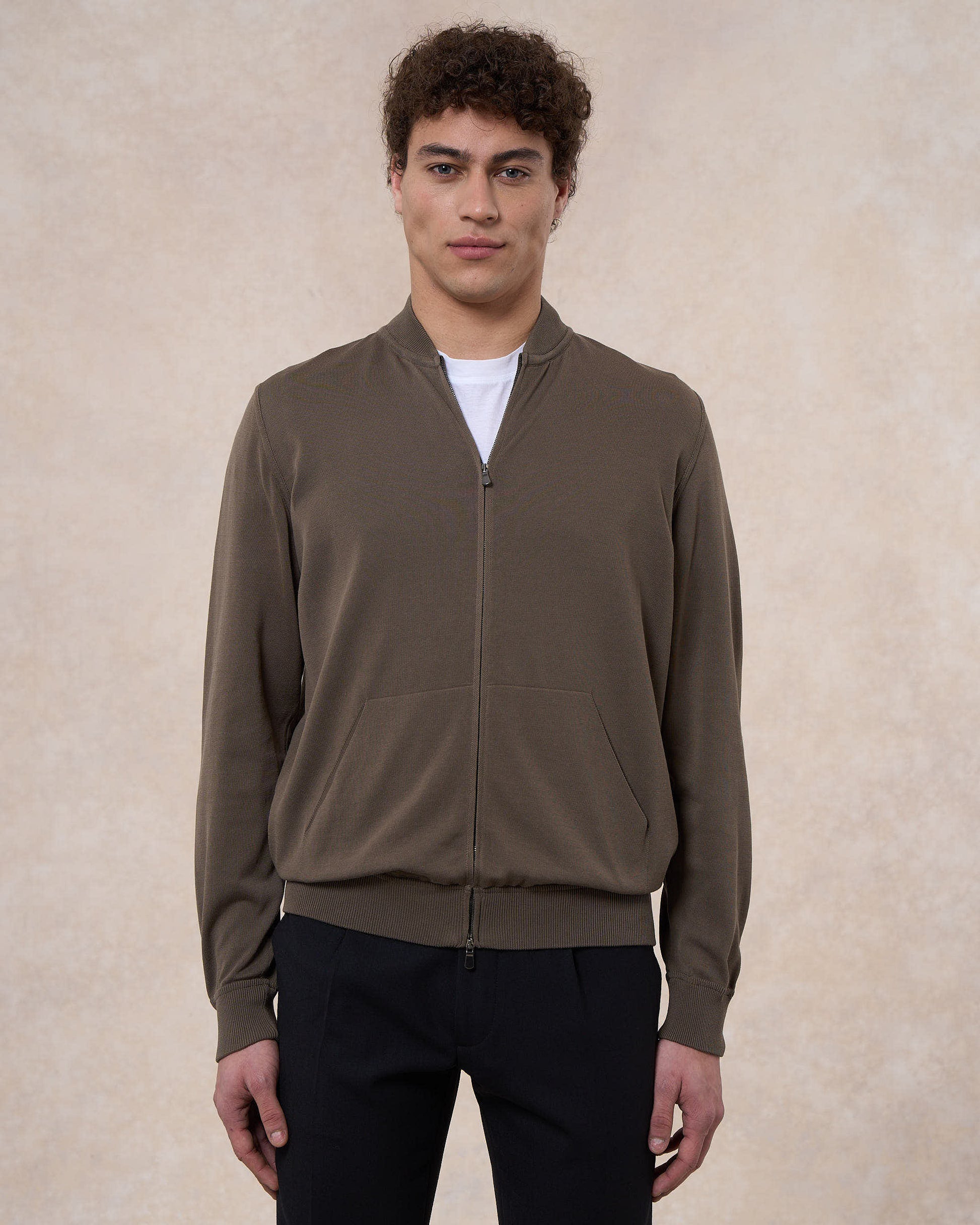 Giacca bomber verde oliva in cotone