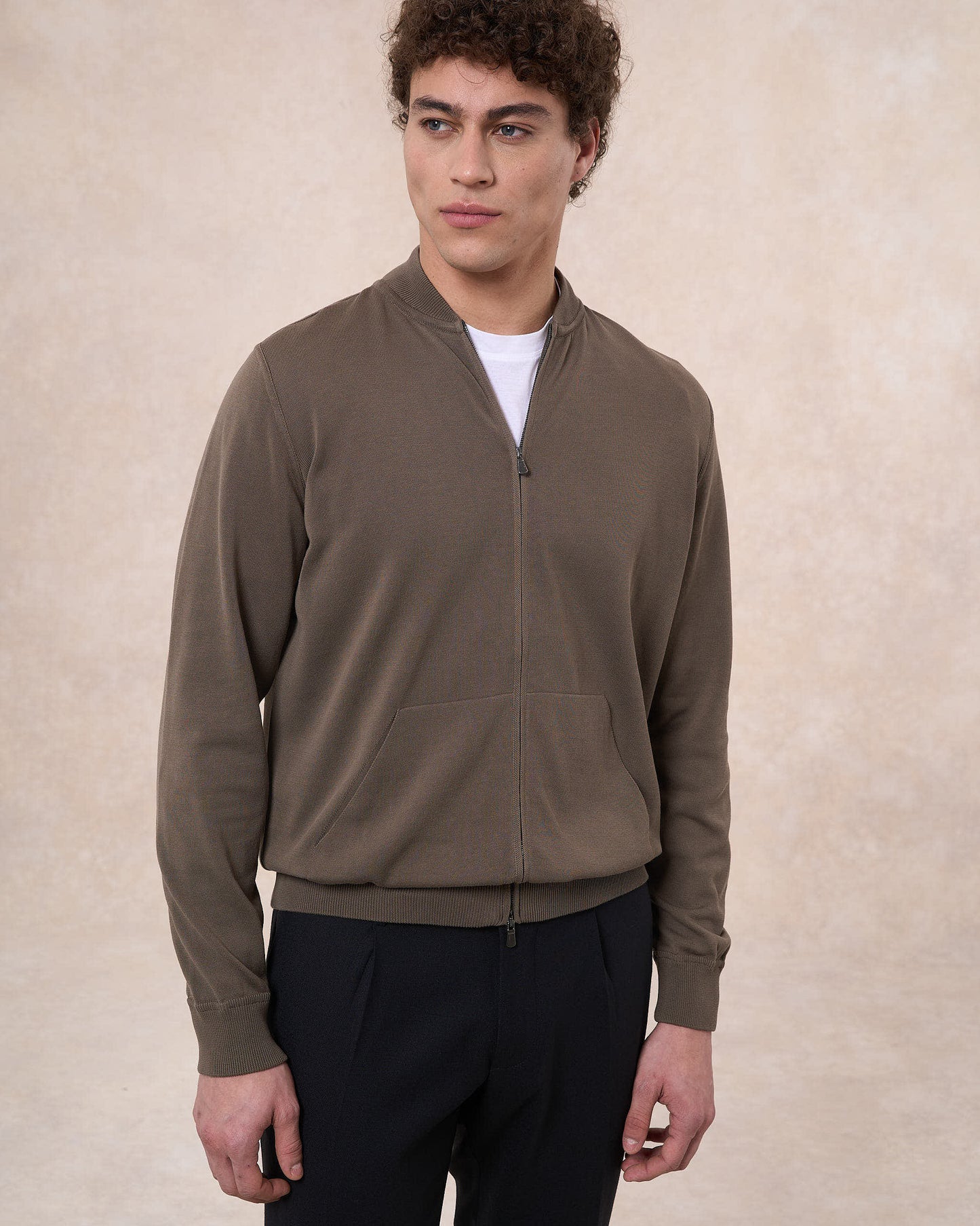 Giacca bomber verde oliva in cotone