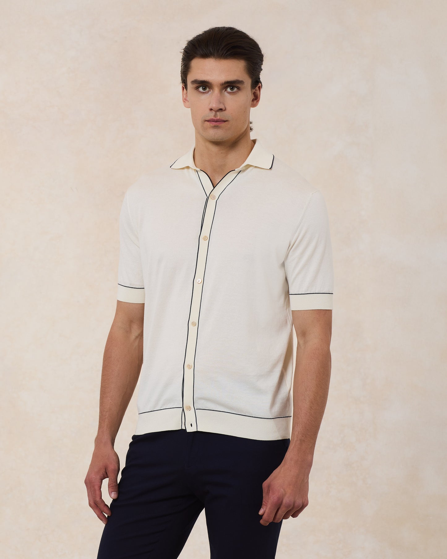 Camicia Cotone Superlight Con Profili In Contrasto