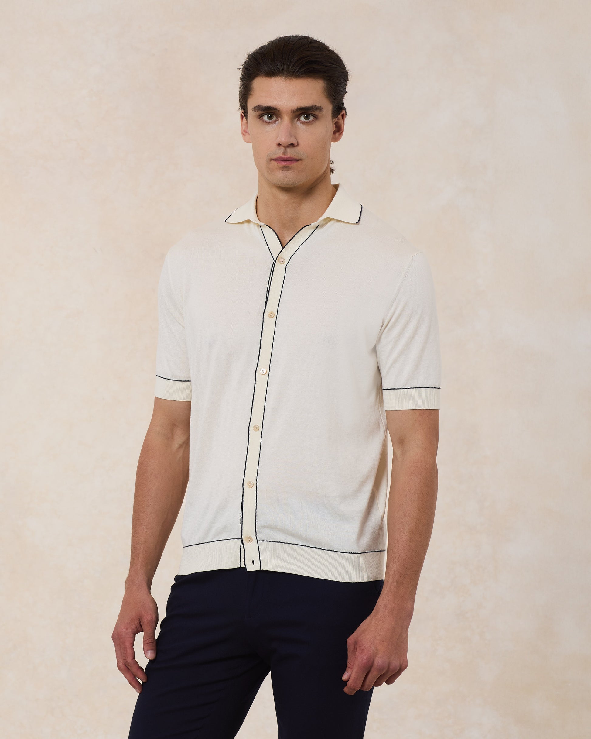 Camicia Cotone Superlight Con Profili In Contrasto