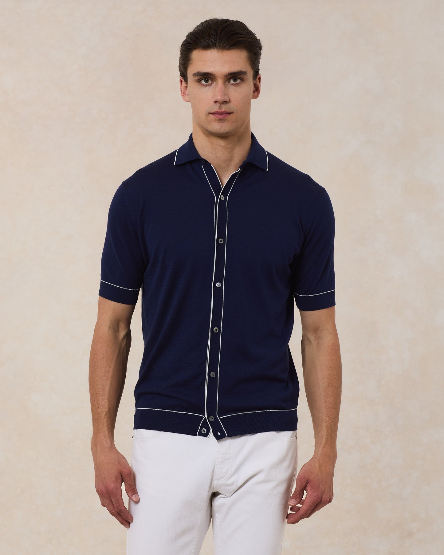 Camicia Cotone Superlight Con Profili In Contrasto