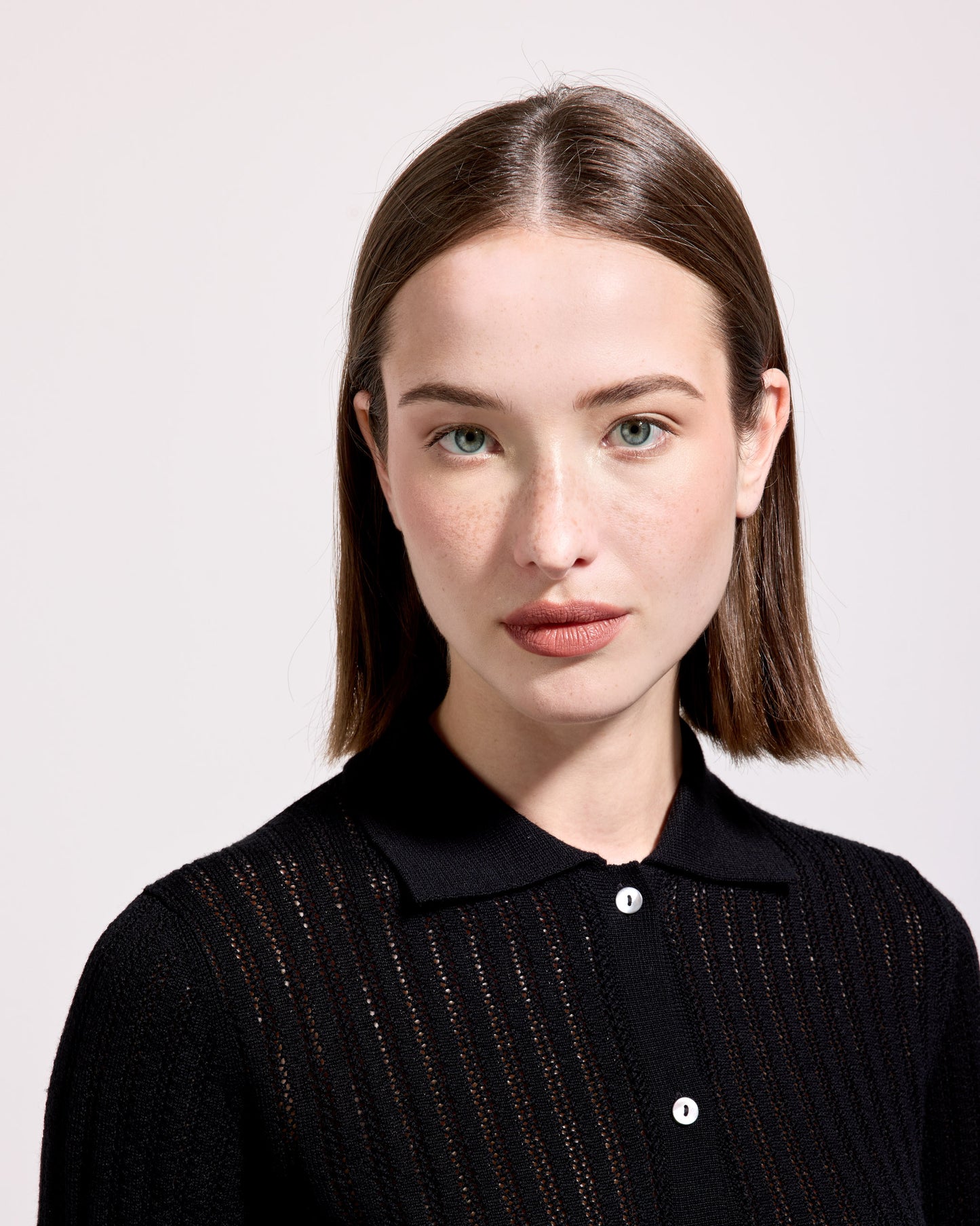 Camicia traforatino royal merino nero 