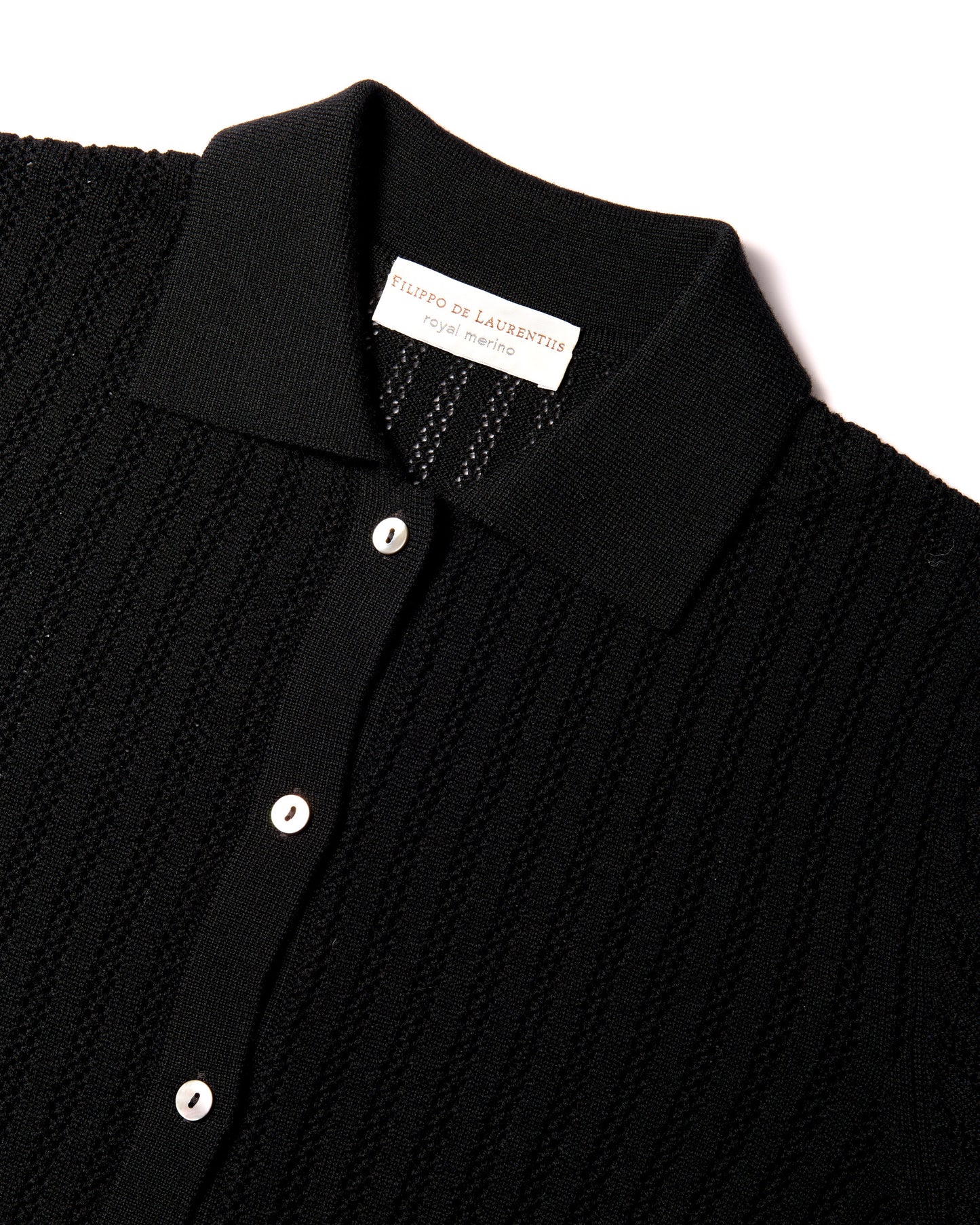 Camicia traforatino royal merino nero 