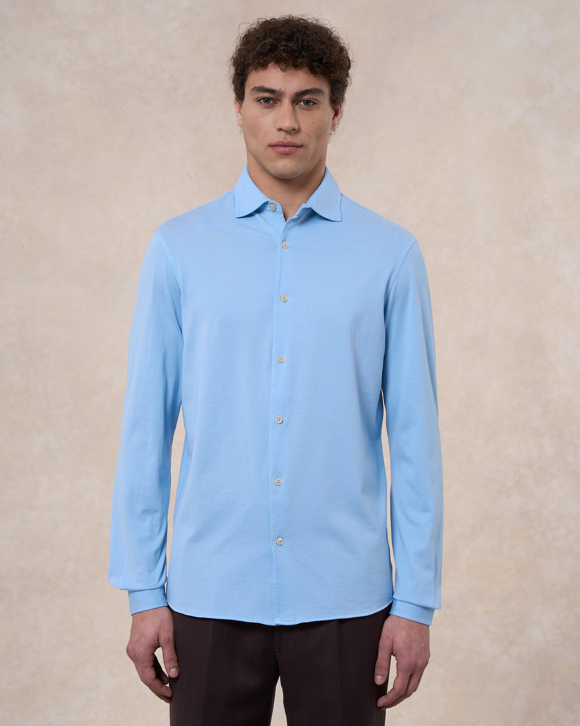 Camicia carta da zucchero in jersey di cotone 