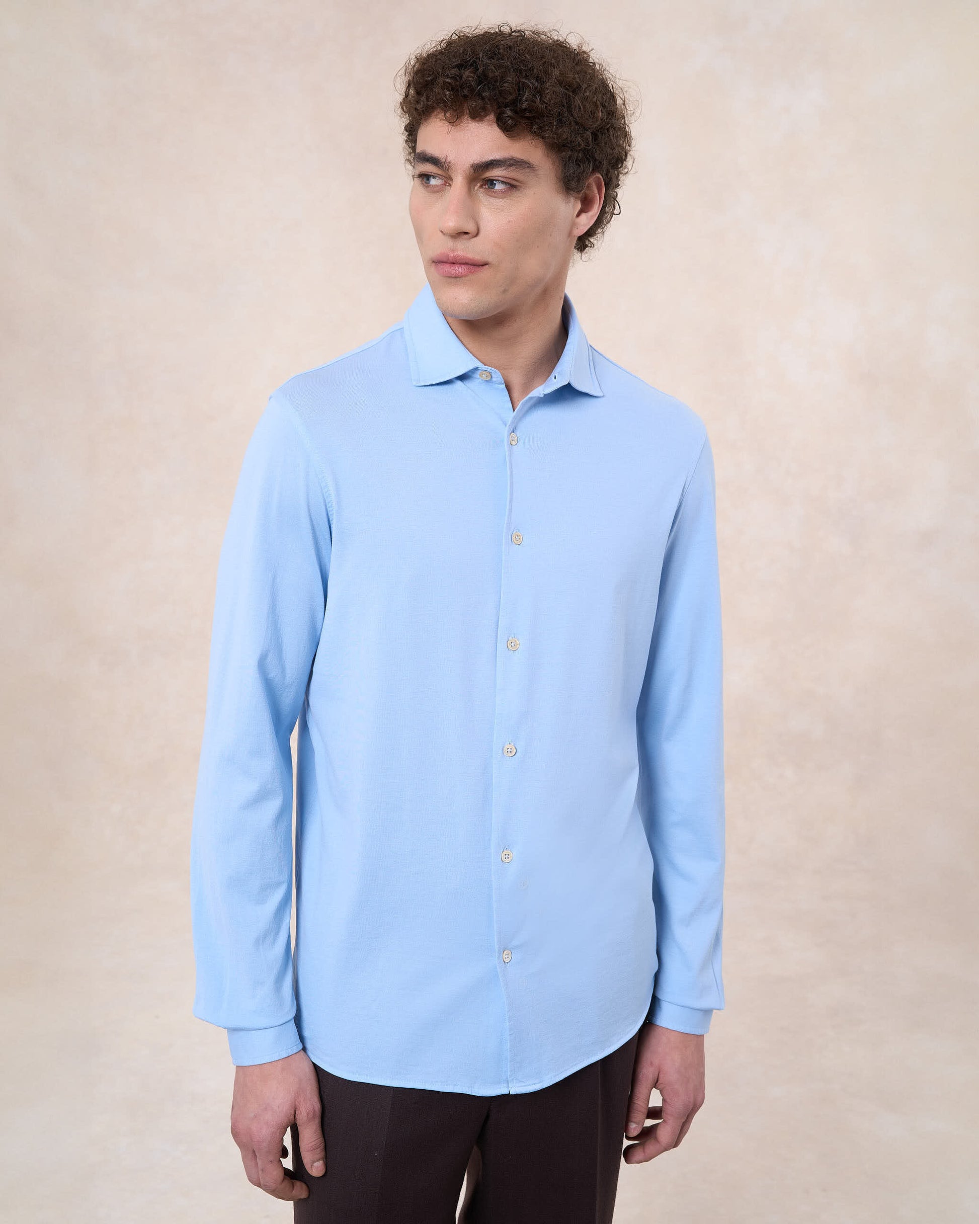 Camicia carta da zucchero in jersey di cotone 