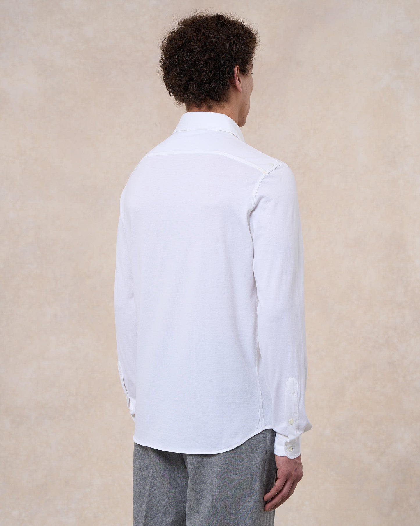 Camicia bianco ottico in jersey di cotone 