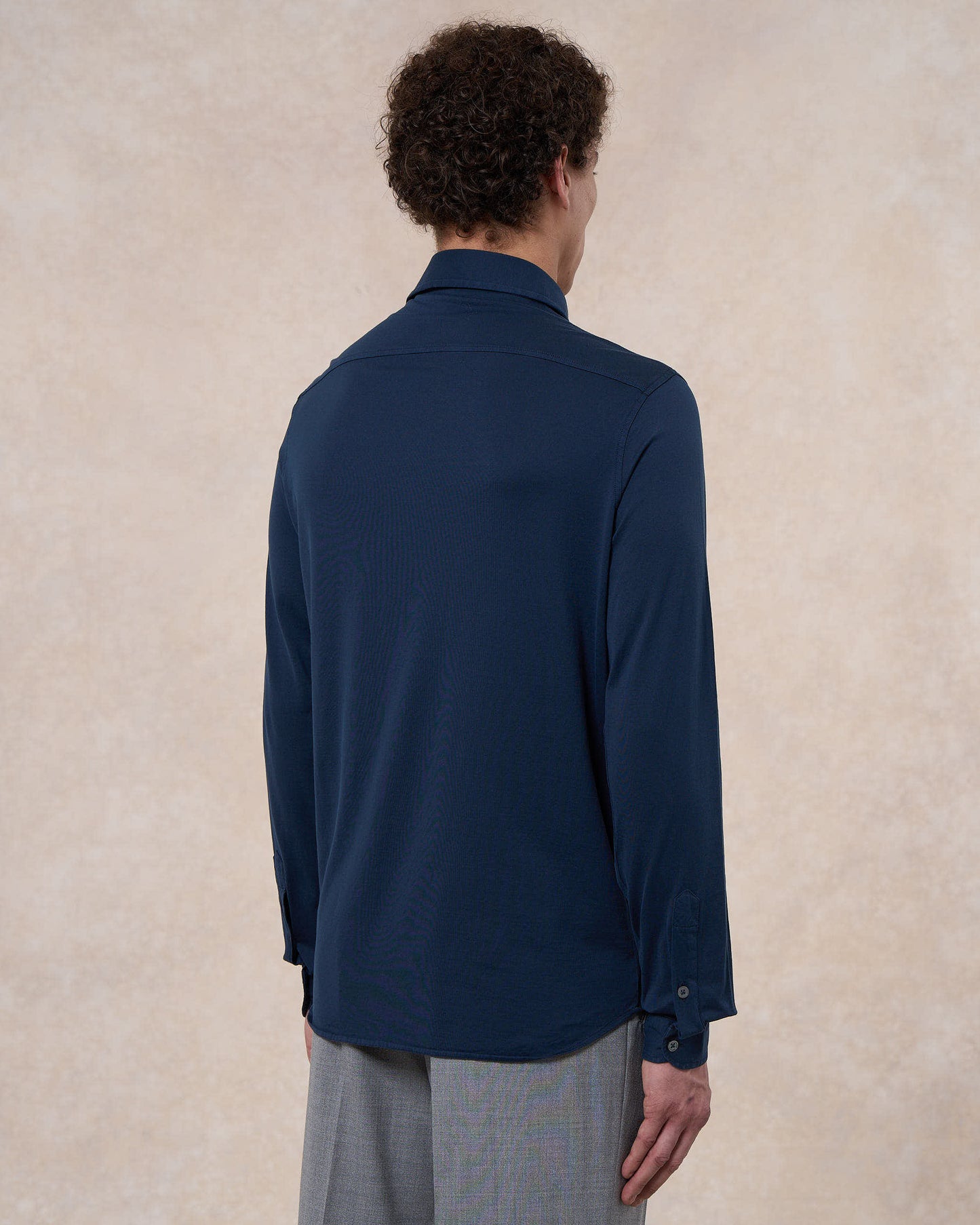 Camicia indaco in jersey di cotone 