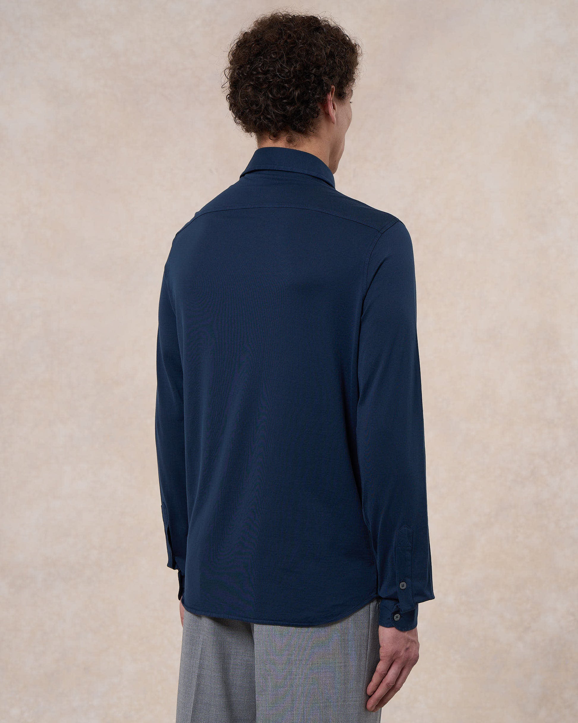 Camicia indaco in jersey di cotone 