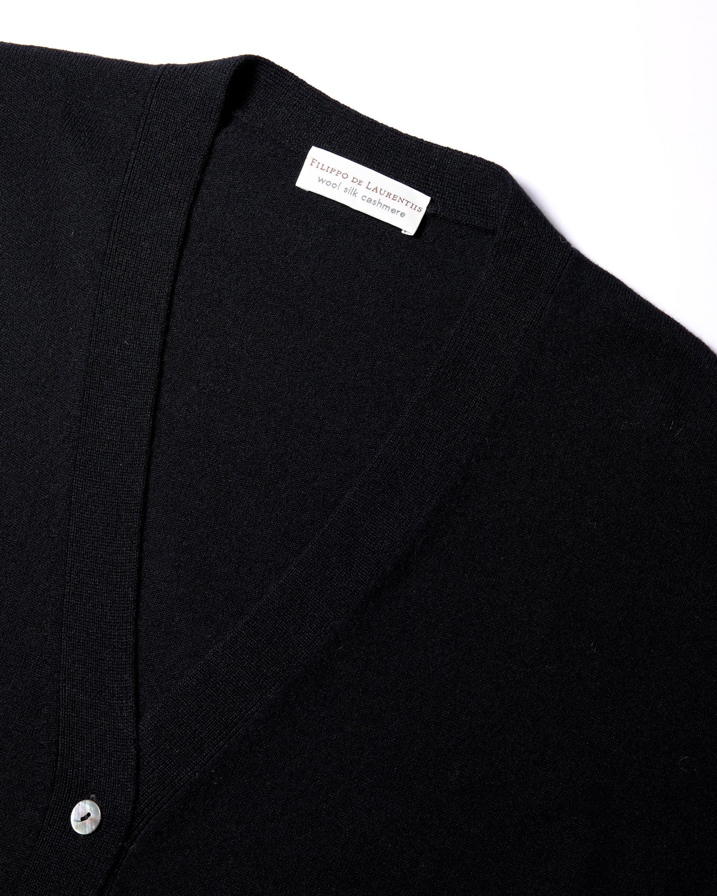 Cardigan con bottoni lana seta cashmere nero 