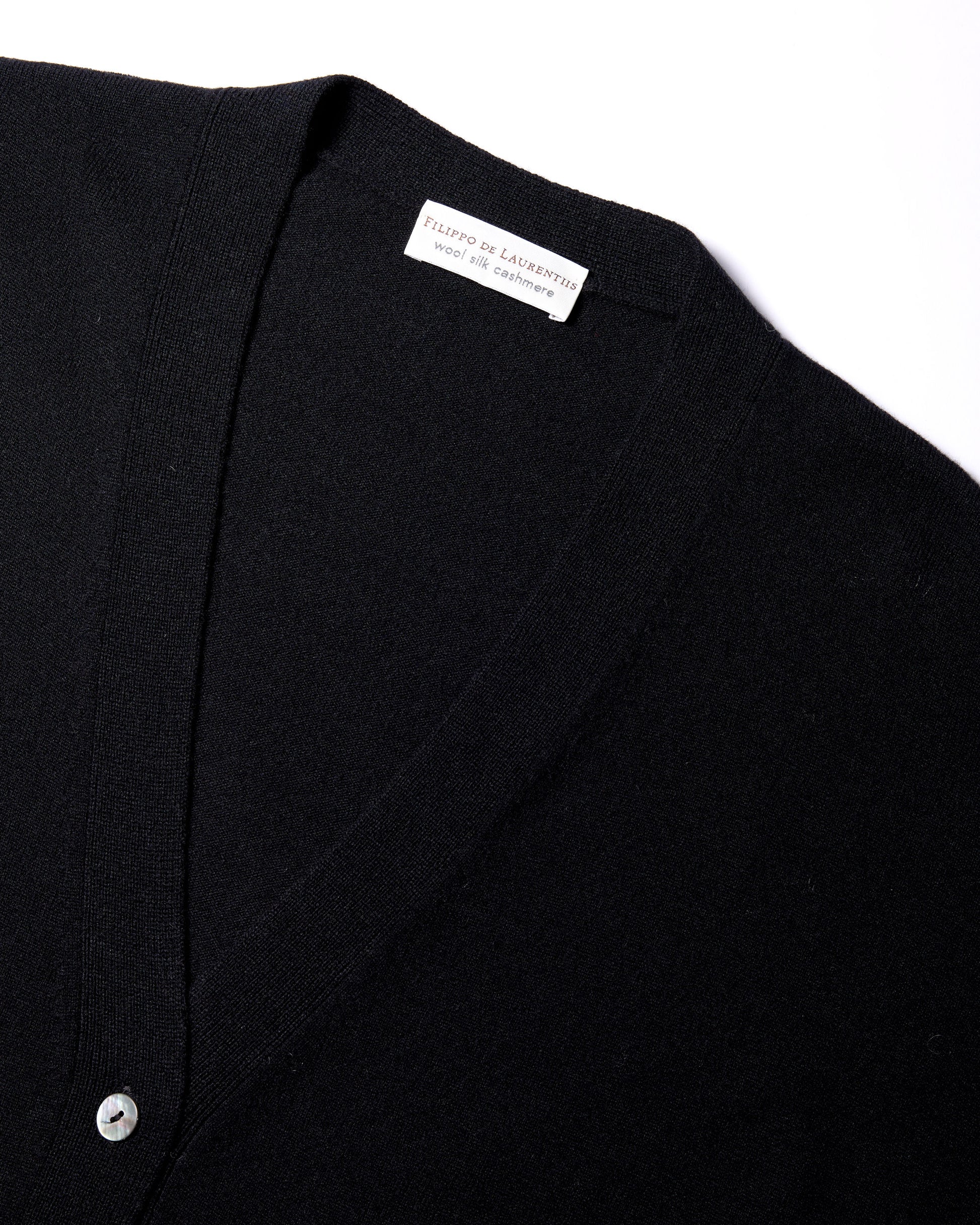 Cardigan con bottoni lana seta cashmere nero 