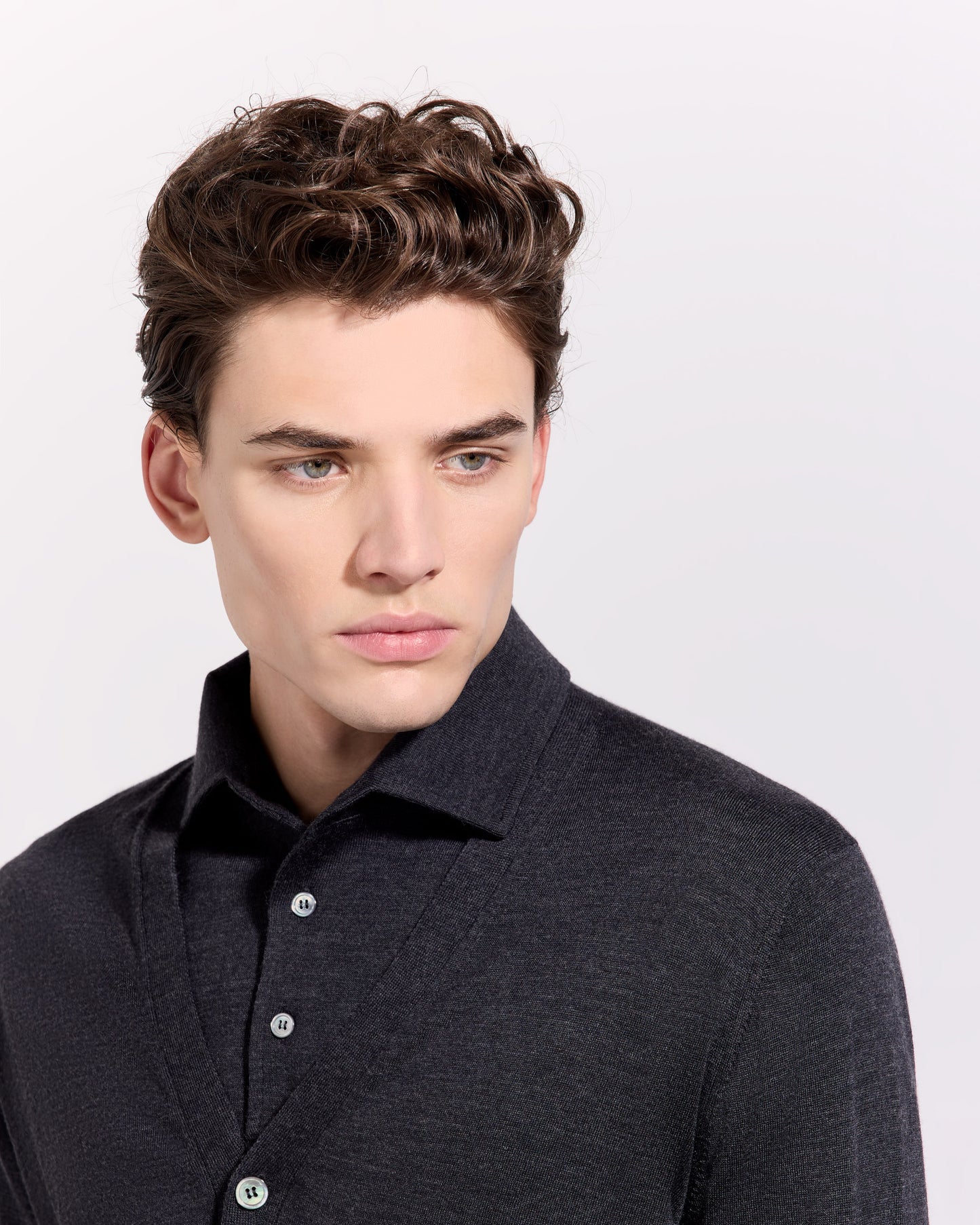 Cardigan con bottoni royal merino antracite