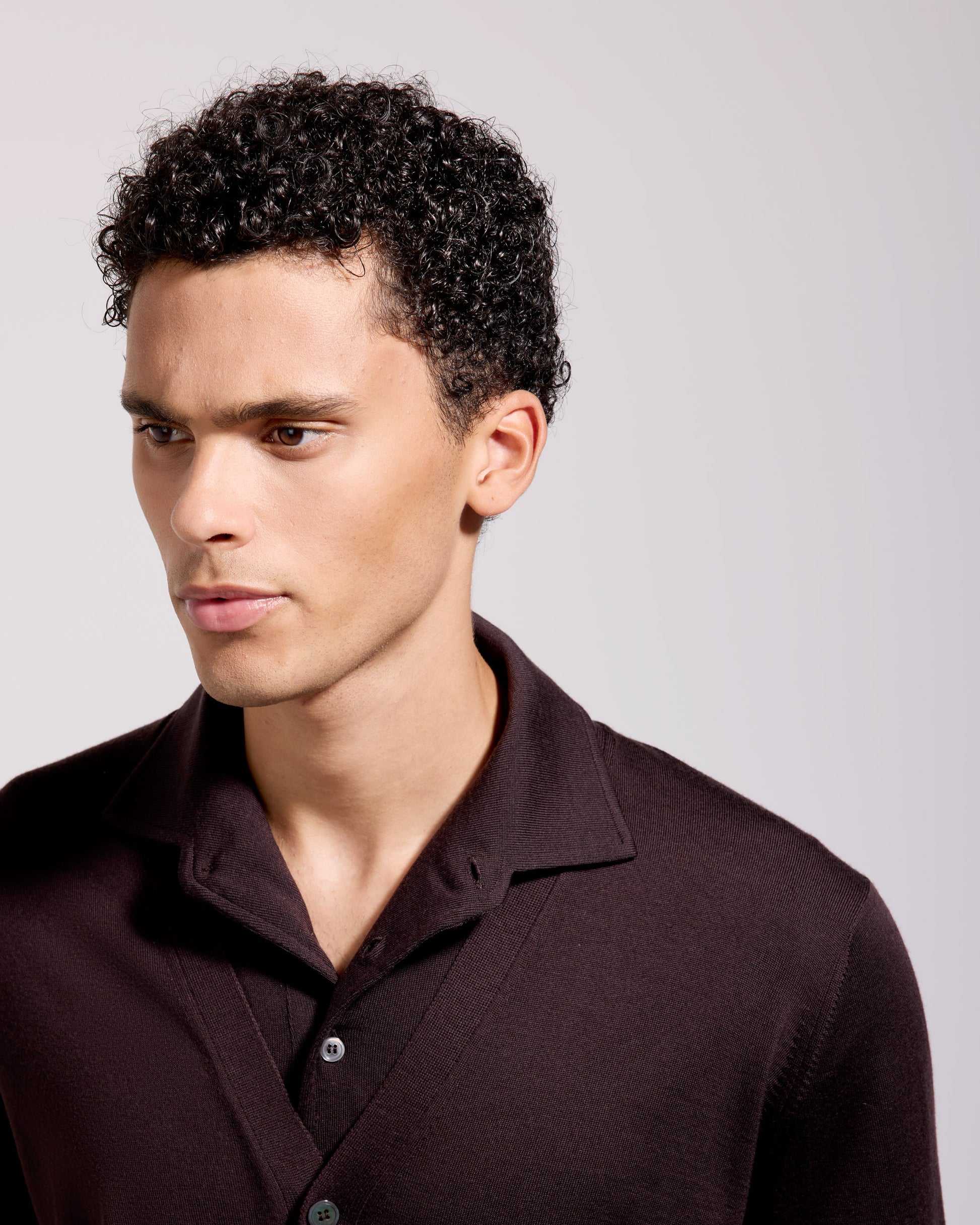 Cardigan con bottoni royal merino caffè