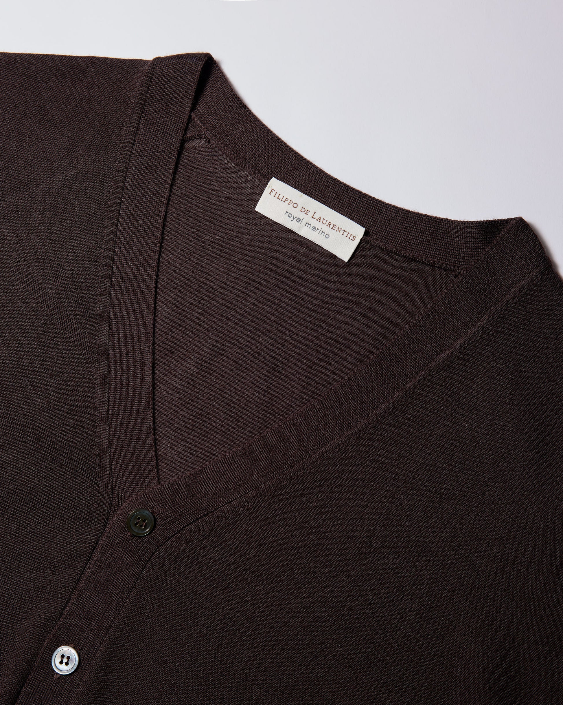 Cardigan con bottoni royal merino caffè