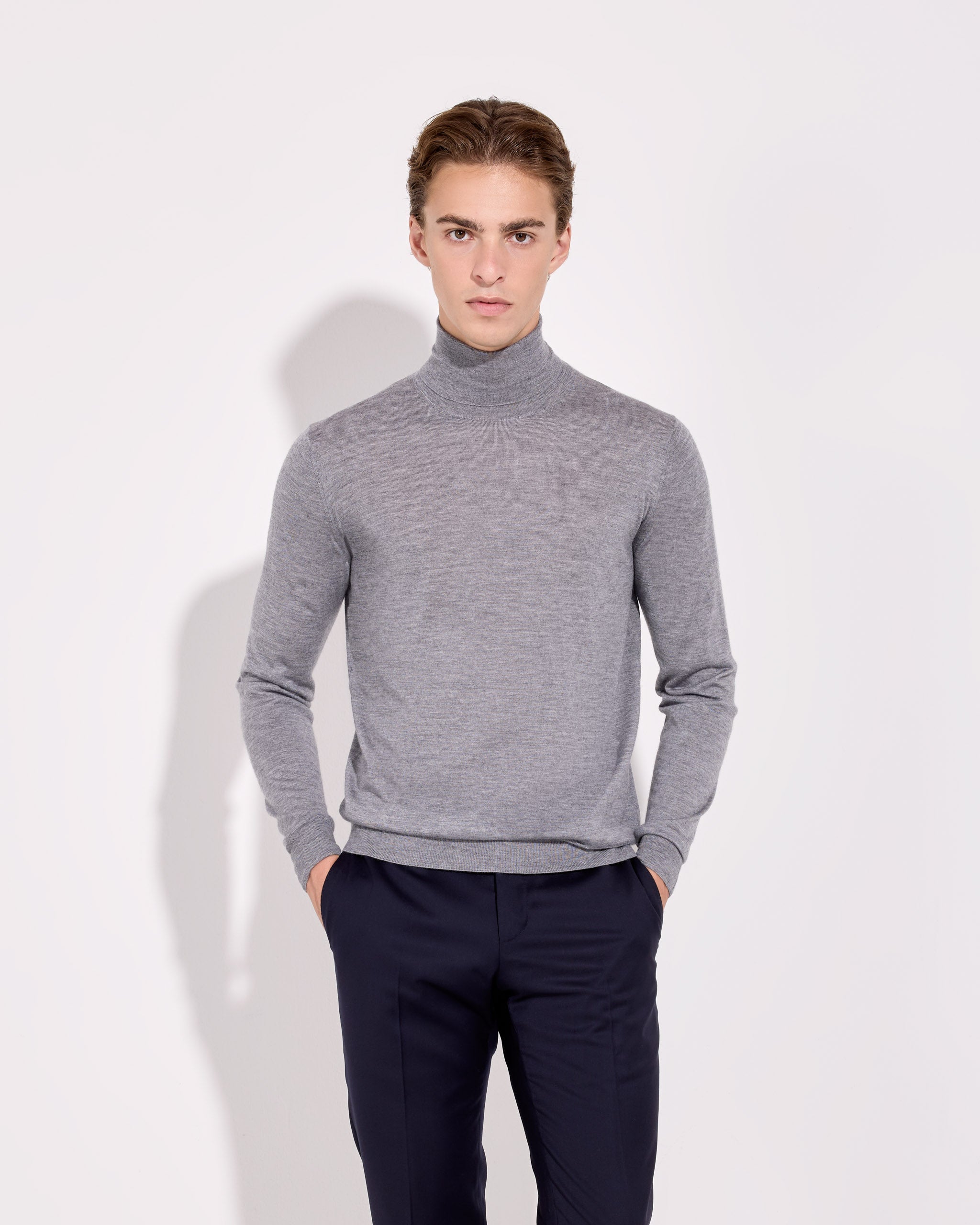 トム・ブラウン グレー ハイネック ニットセーター 半袖size42 Thom