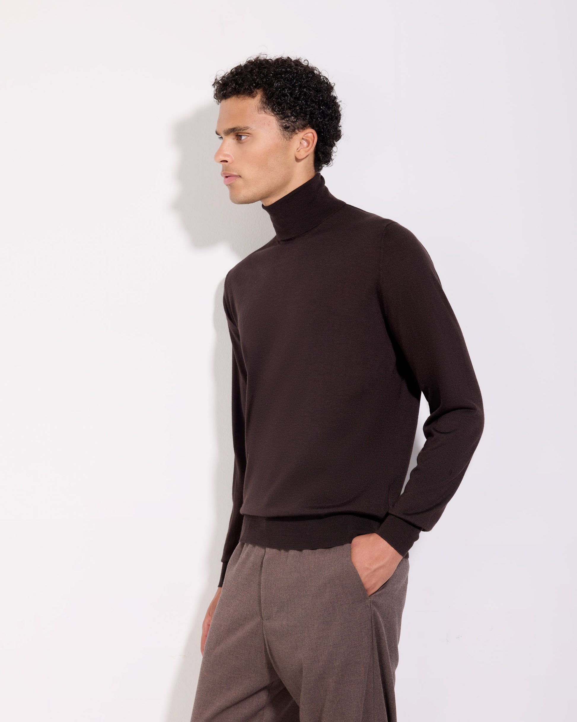 Dolcevita lana seta cashmere caffè