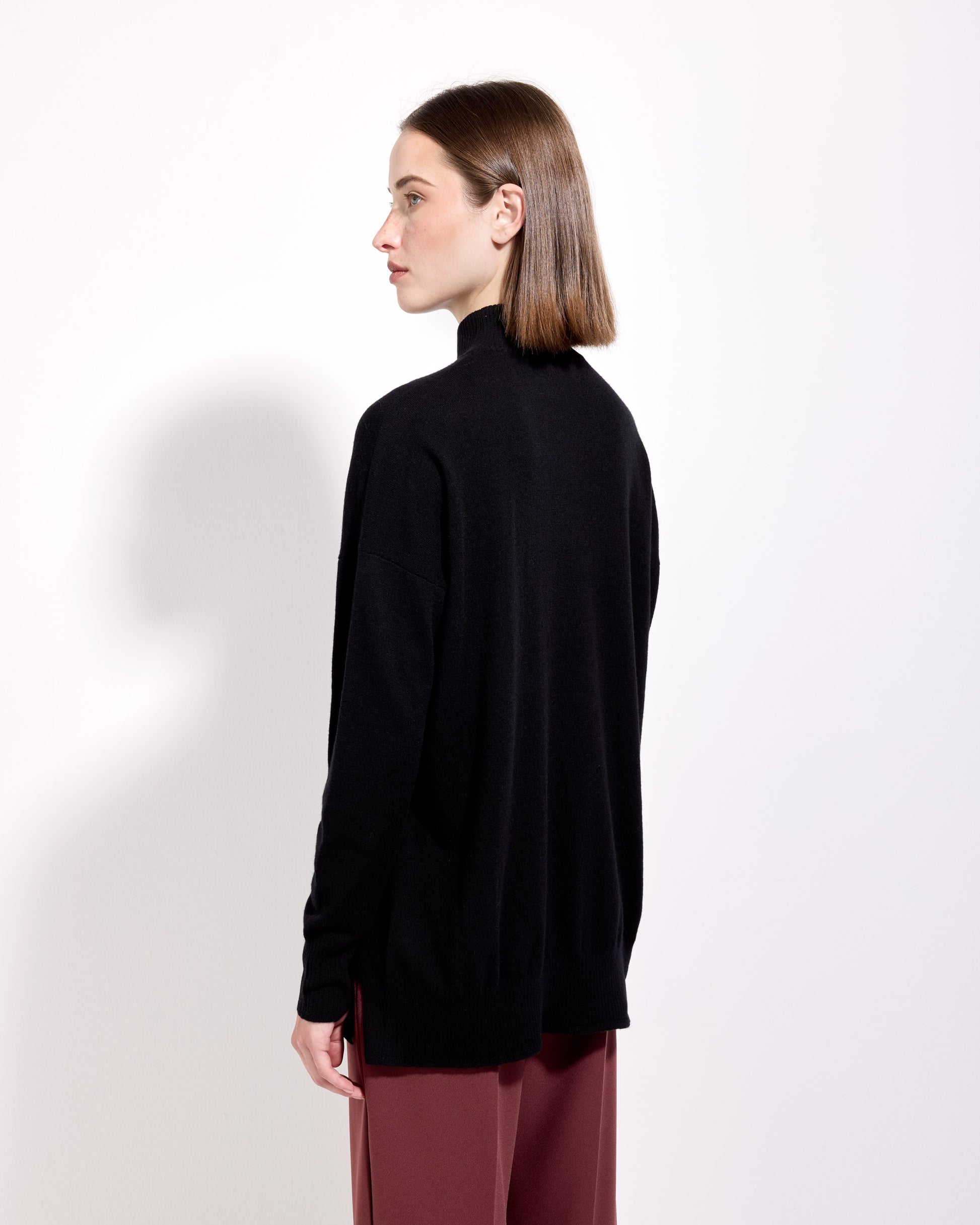 Dolcevita lana seta cashmere nero 