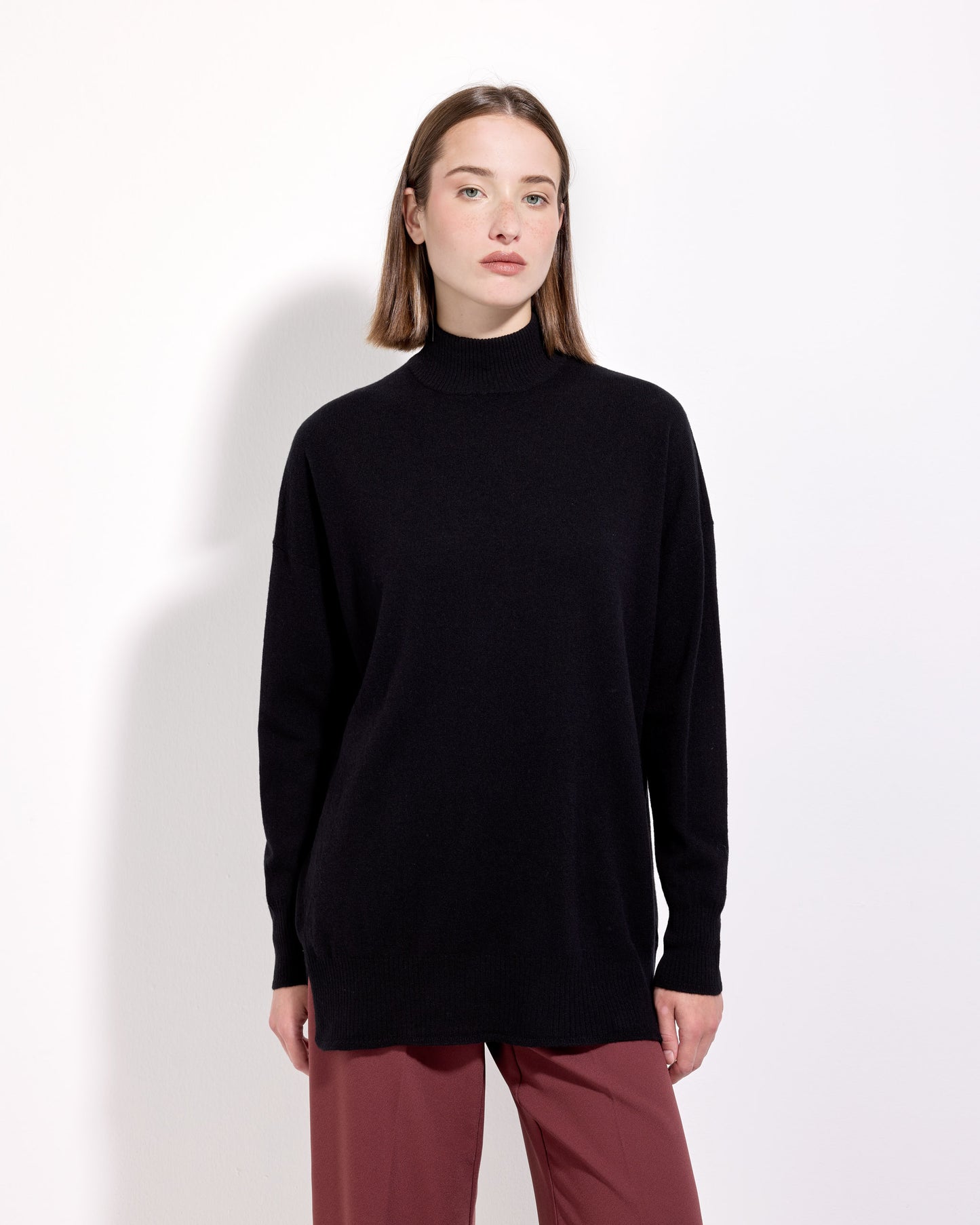 Dolcevita lana seta cashmere nero 