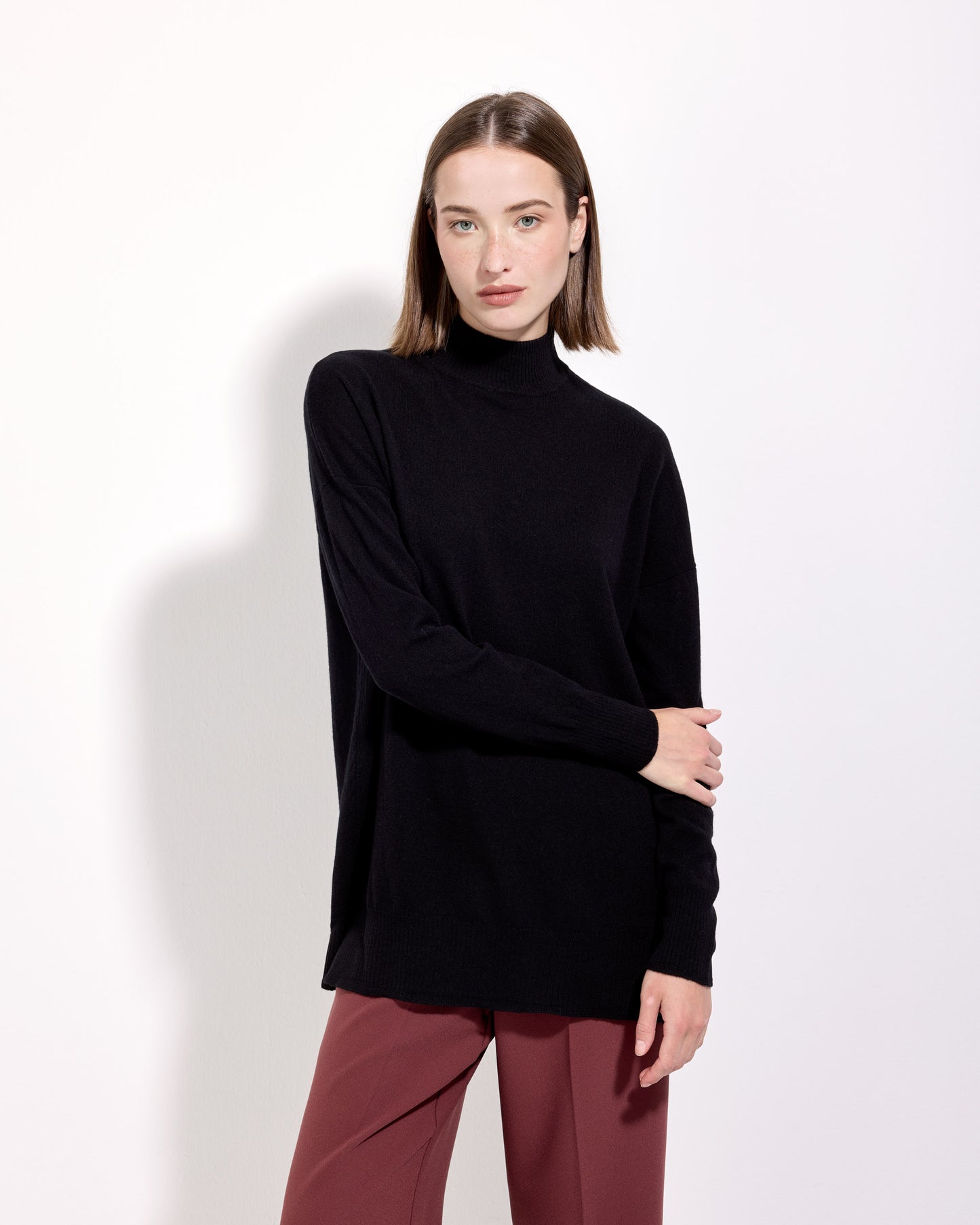 Dolcevita lana seta cashmere nero 