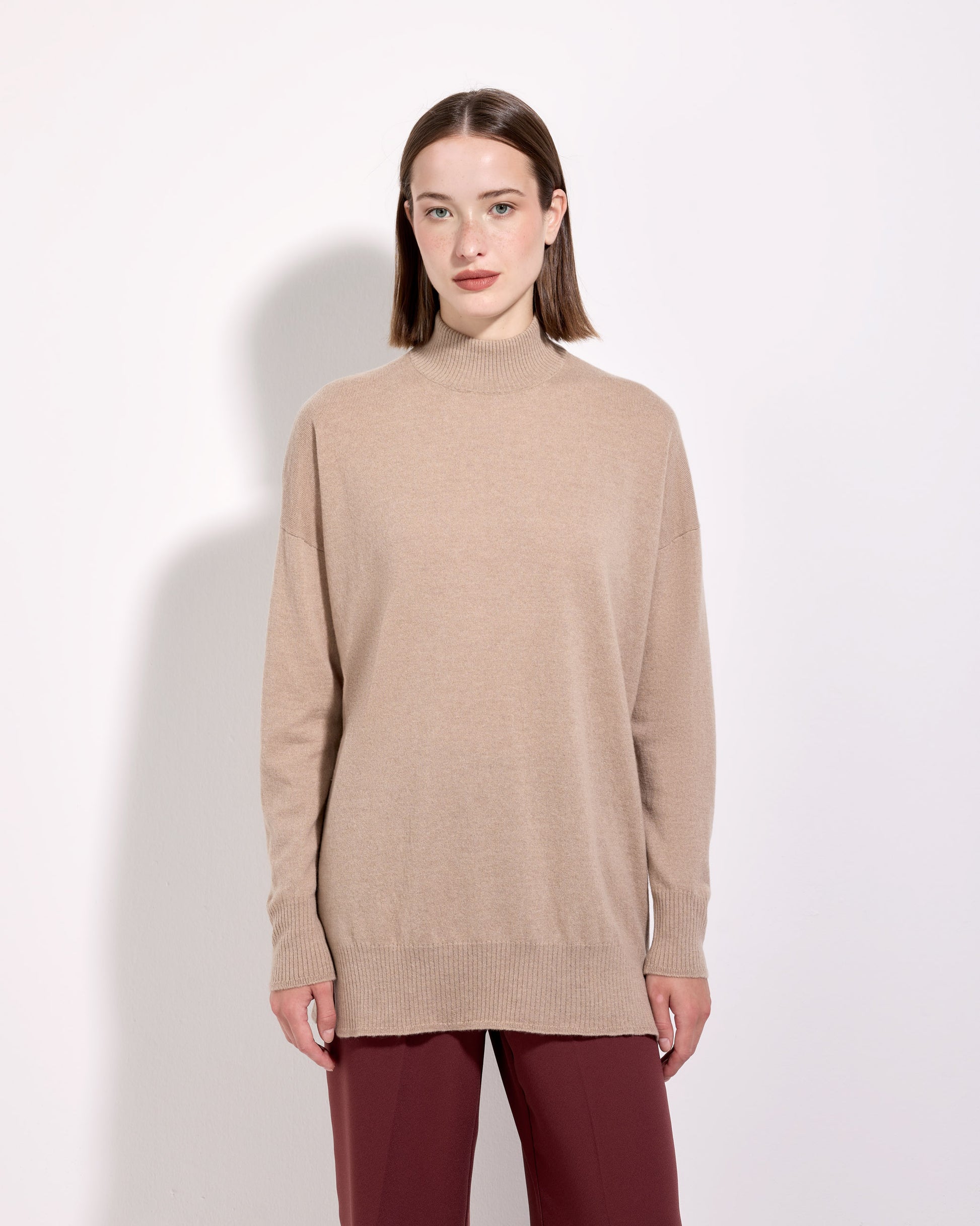 Dolcevita lana seta cashmere sabbia