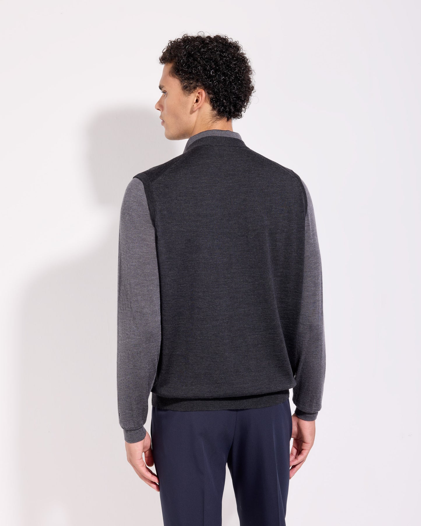 Gilet con bottoni royal merino antracite