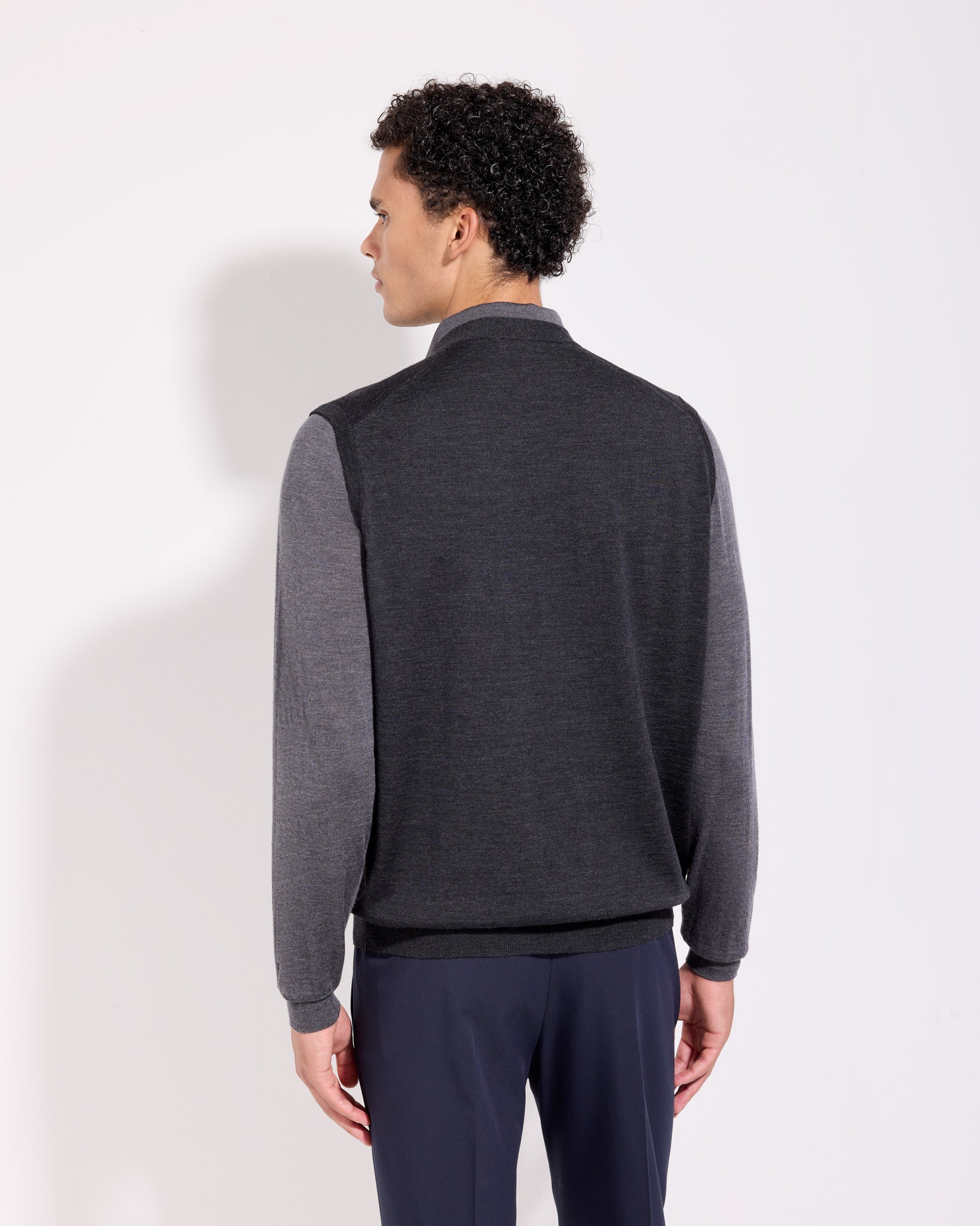 Gilet con bottoni royal merino antracite