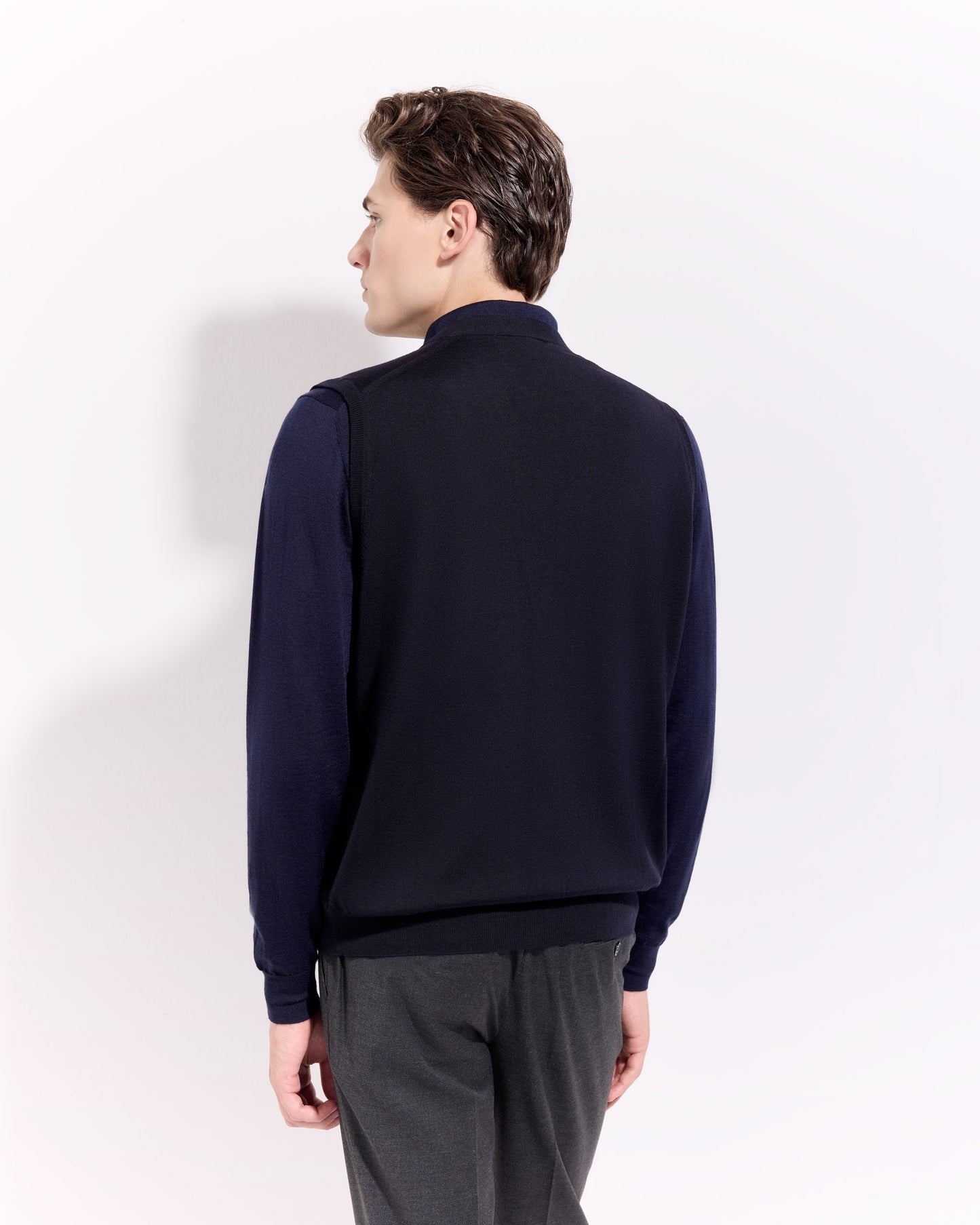 Gilet con bottoni royal merino blu navy