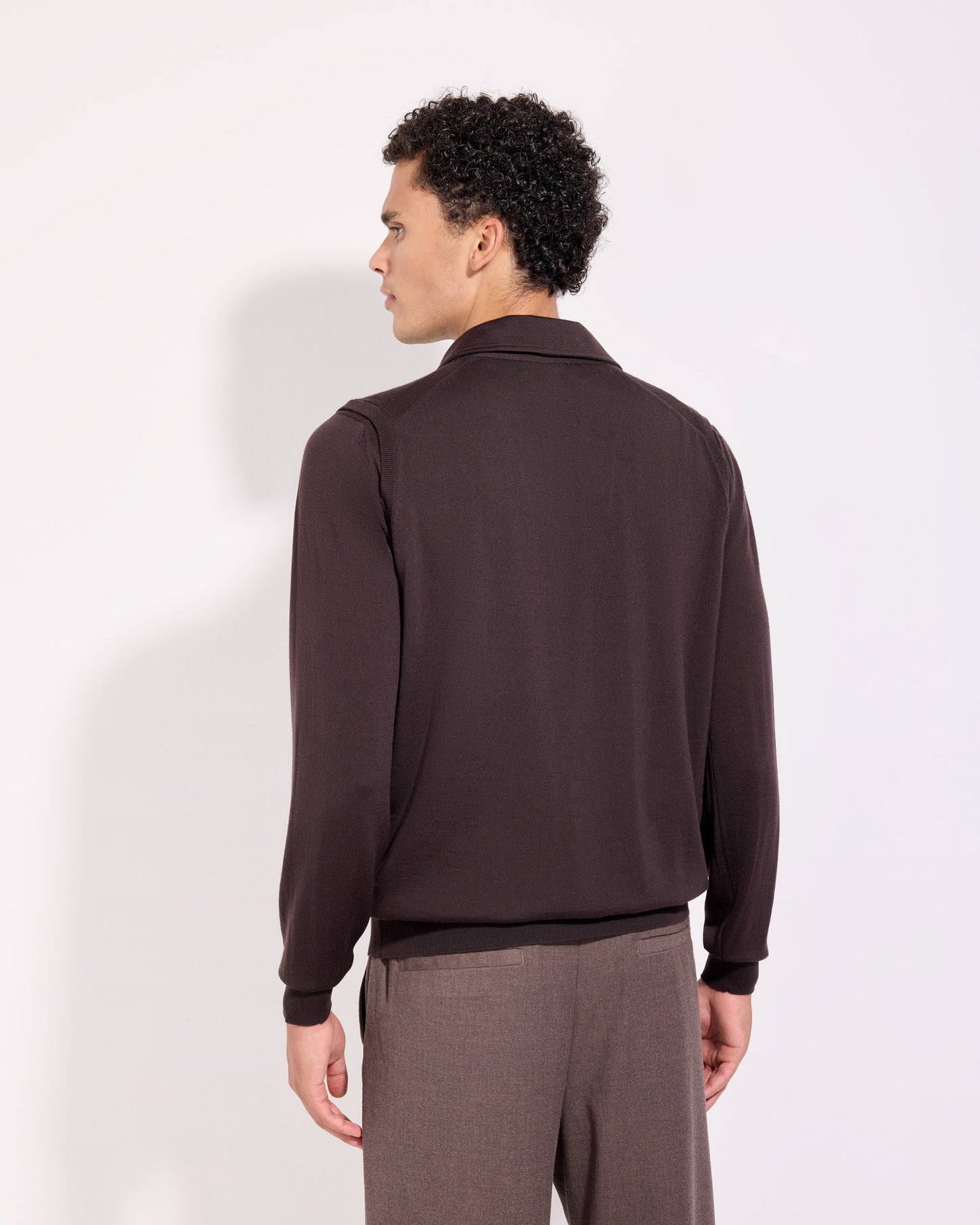 Gilet con bottoni royal merino caffè
