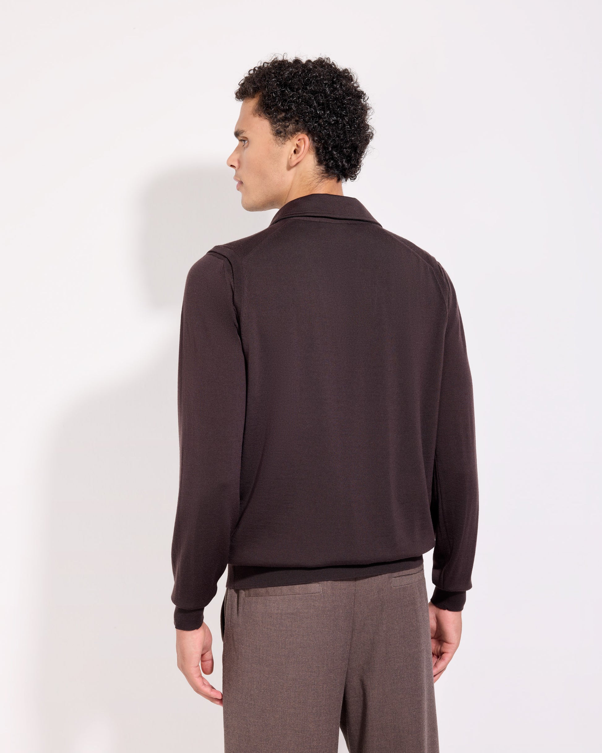 Gilet con bottoni royal merino caffè