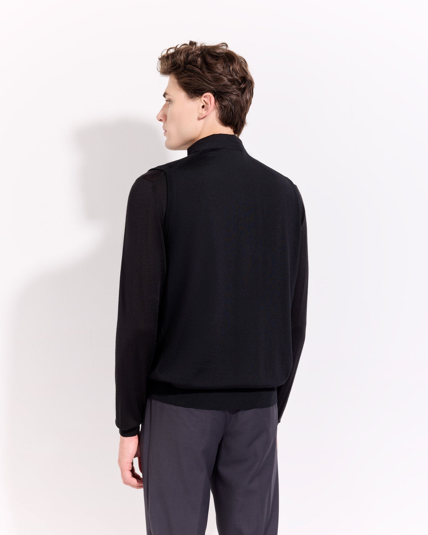 Gilet con bottoni royal merino nero