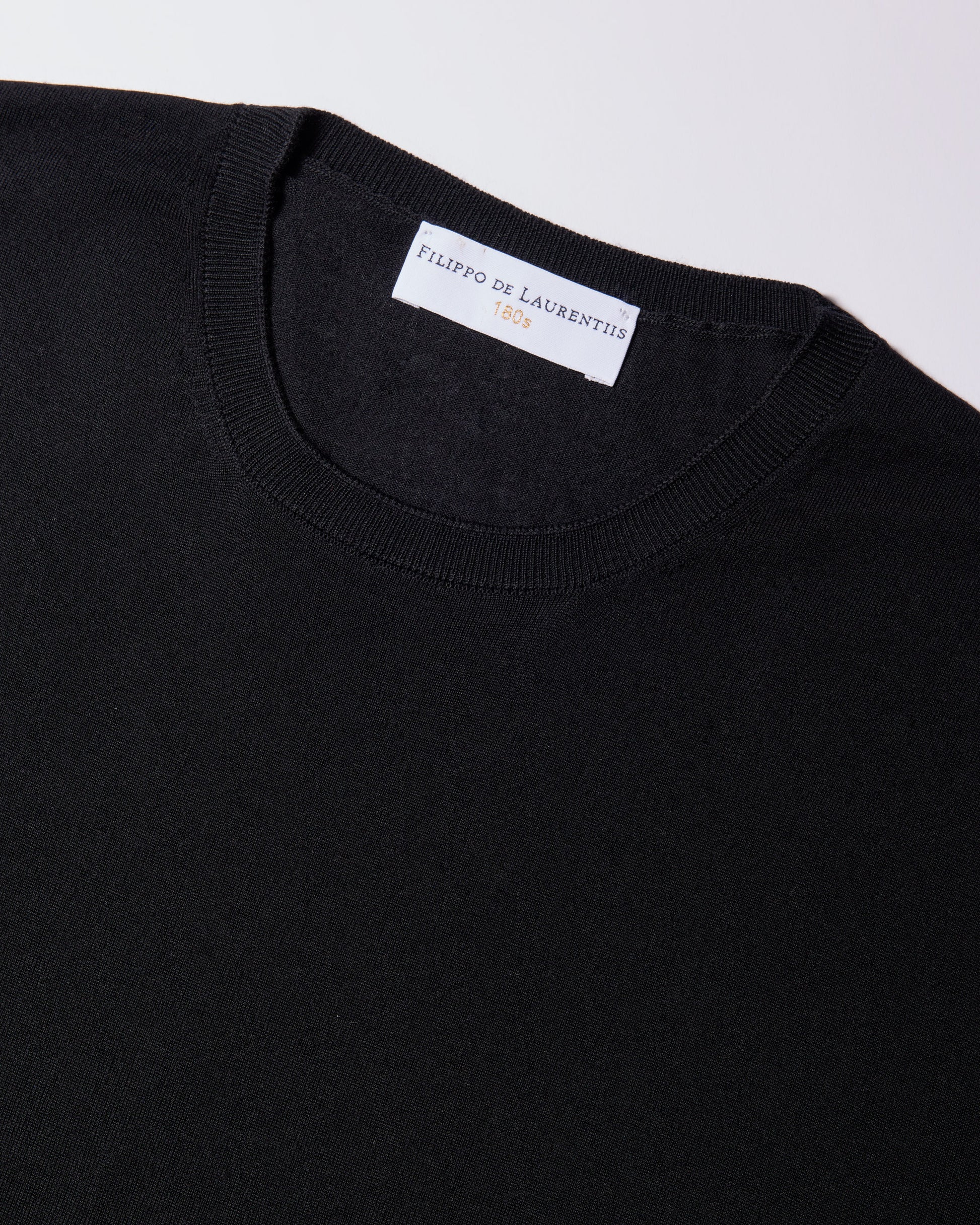 Girocollo 180s merino nero