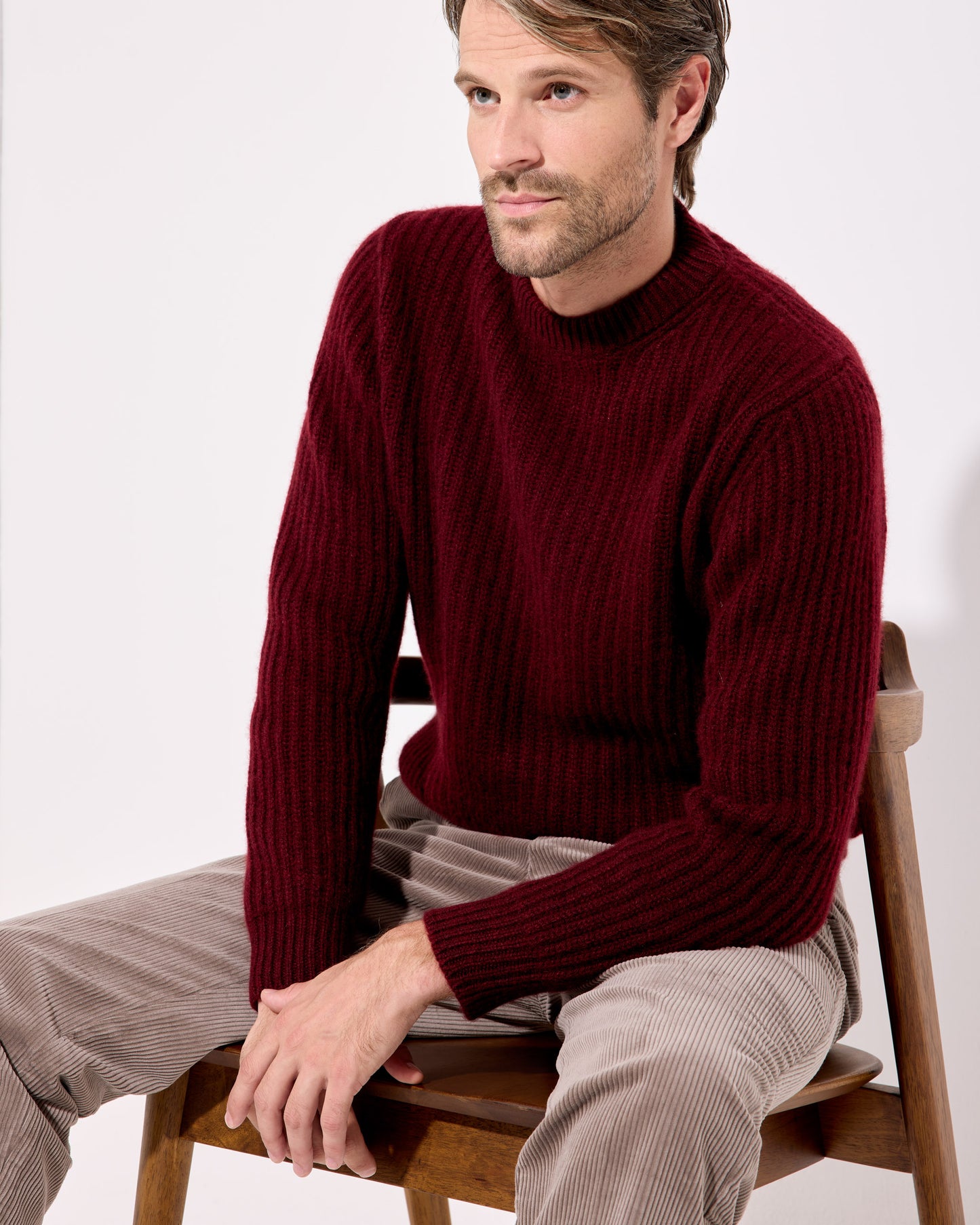 Girocollo brit cashmere bordeaux