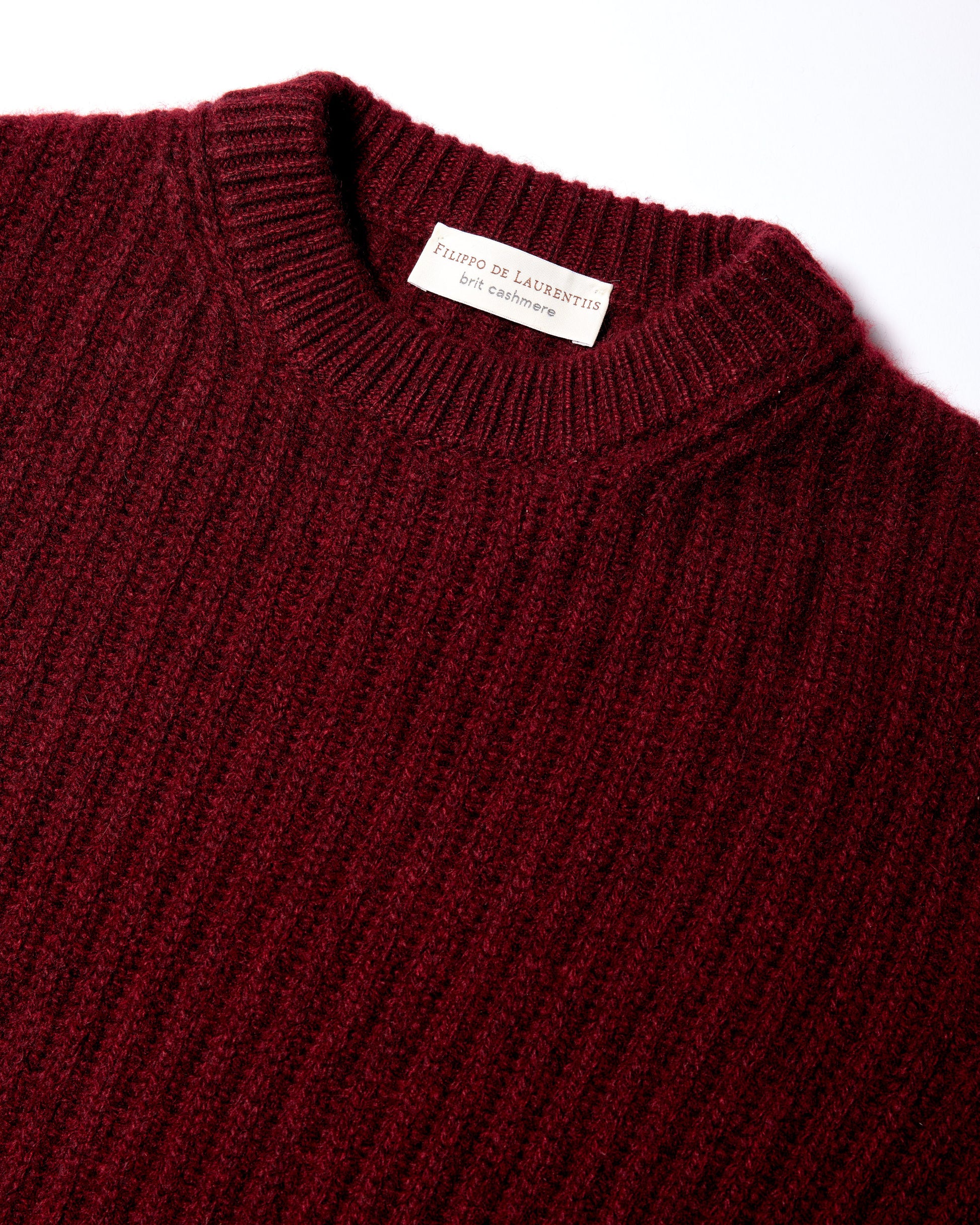Girocollo brit cashmere bordeaux