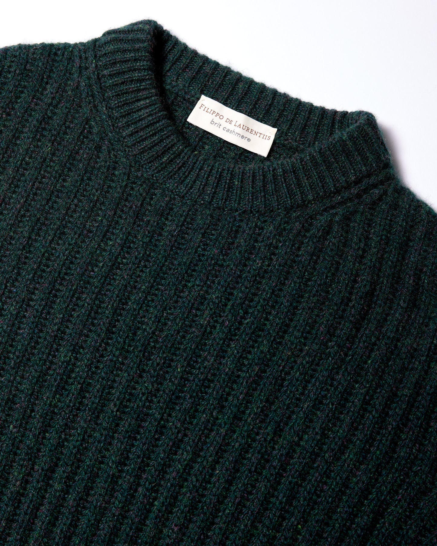 Girocollo brit cashmere verde scuro