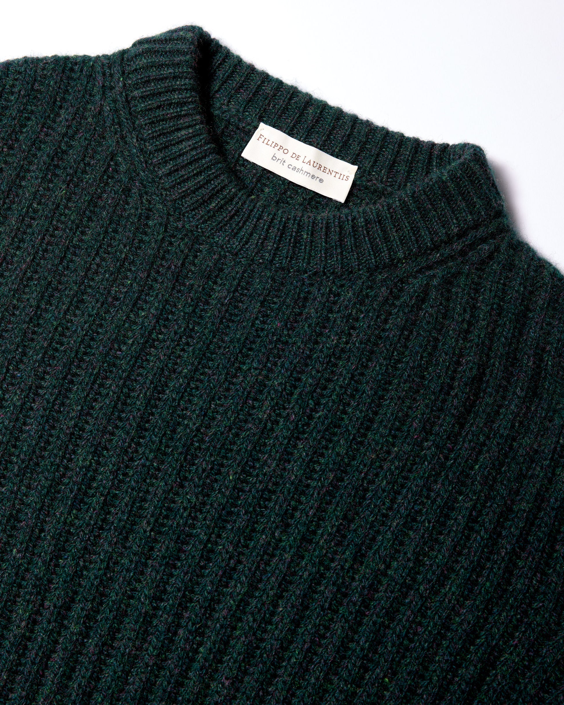 Girocollo brit cashmere verde scuro